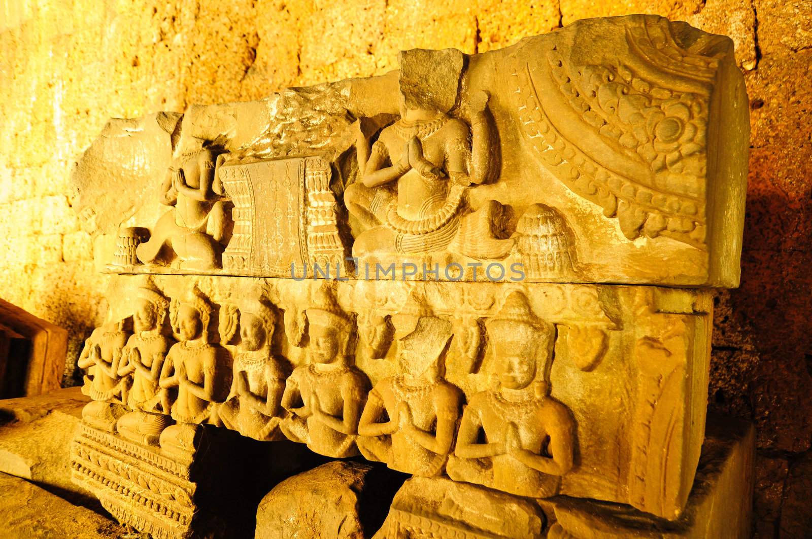 statue at angkor wat  cambodia