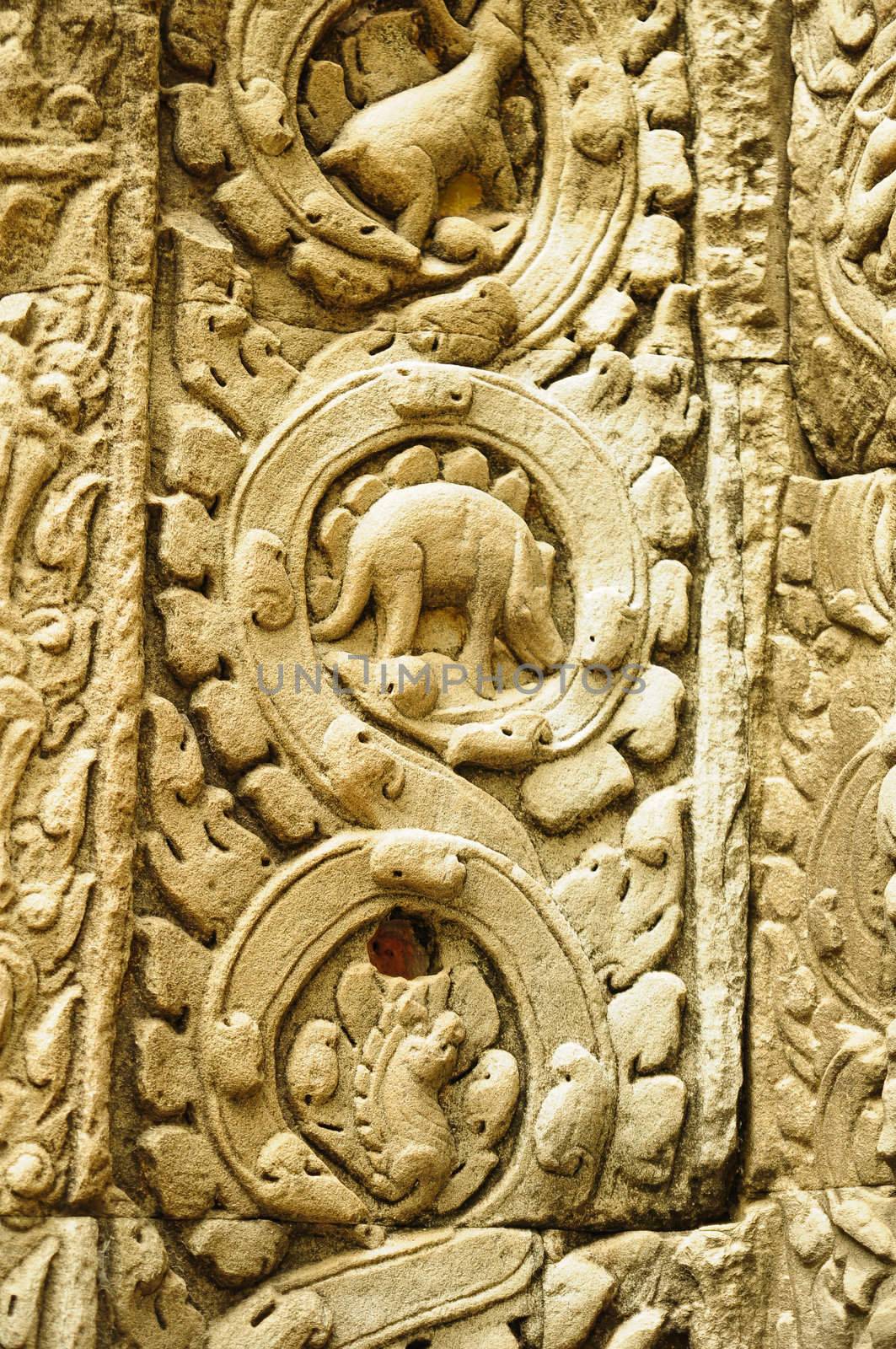 Dinosaur statue at Angkor Wat