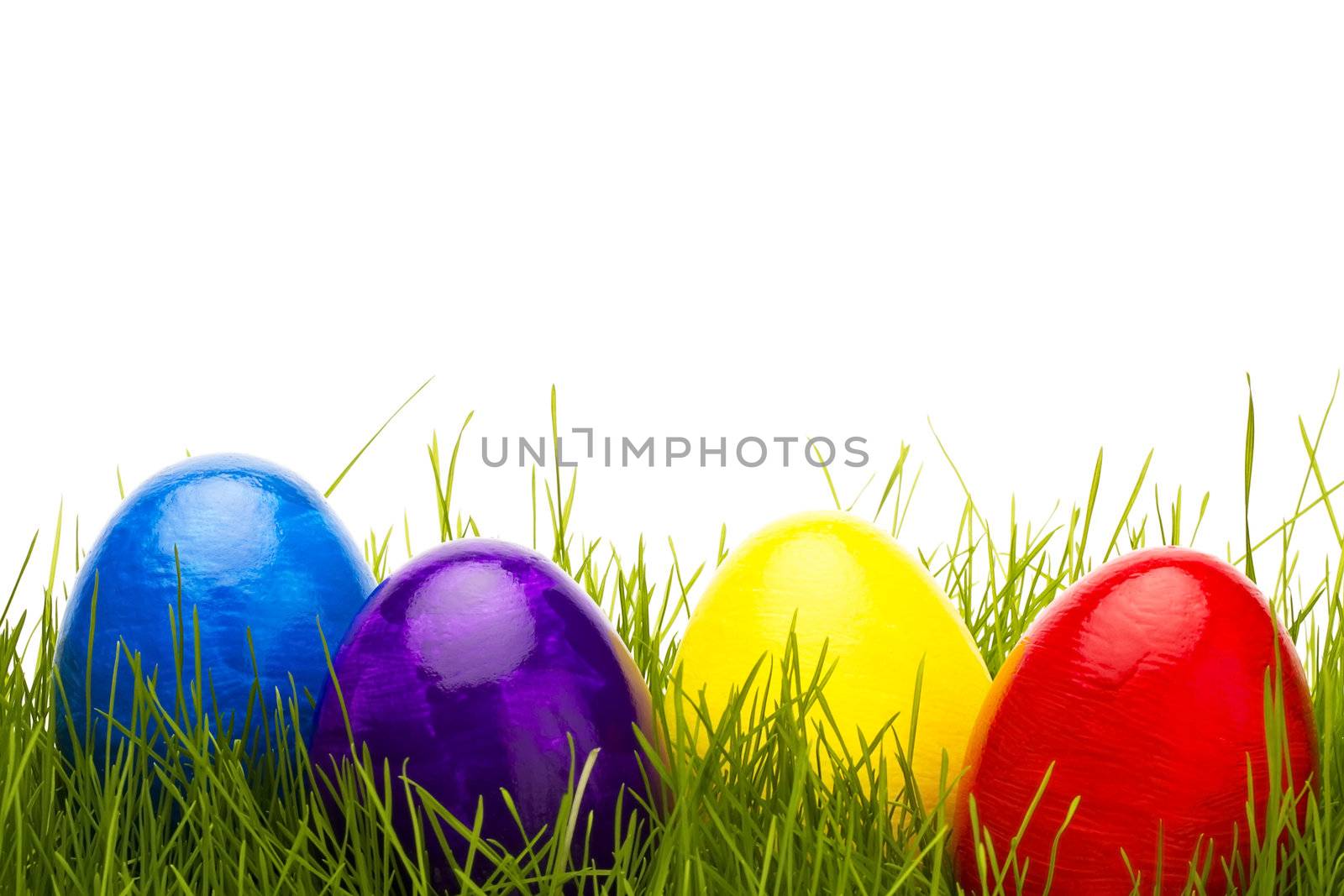 four easter eggs in grass by RobStark
