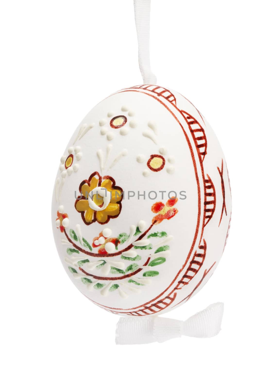 white hanging hand painted easter egg by RobStark