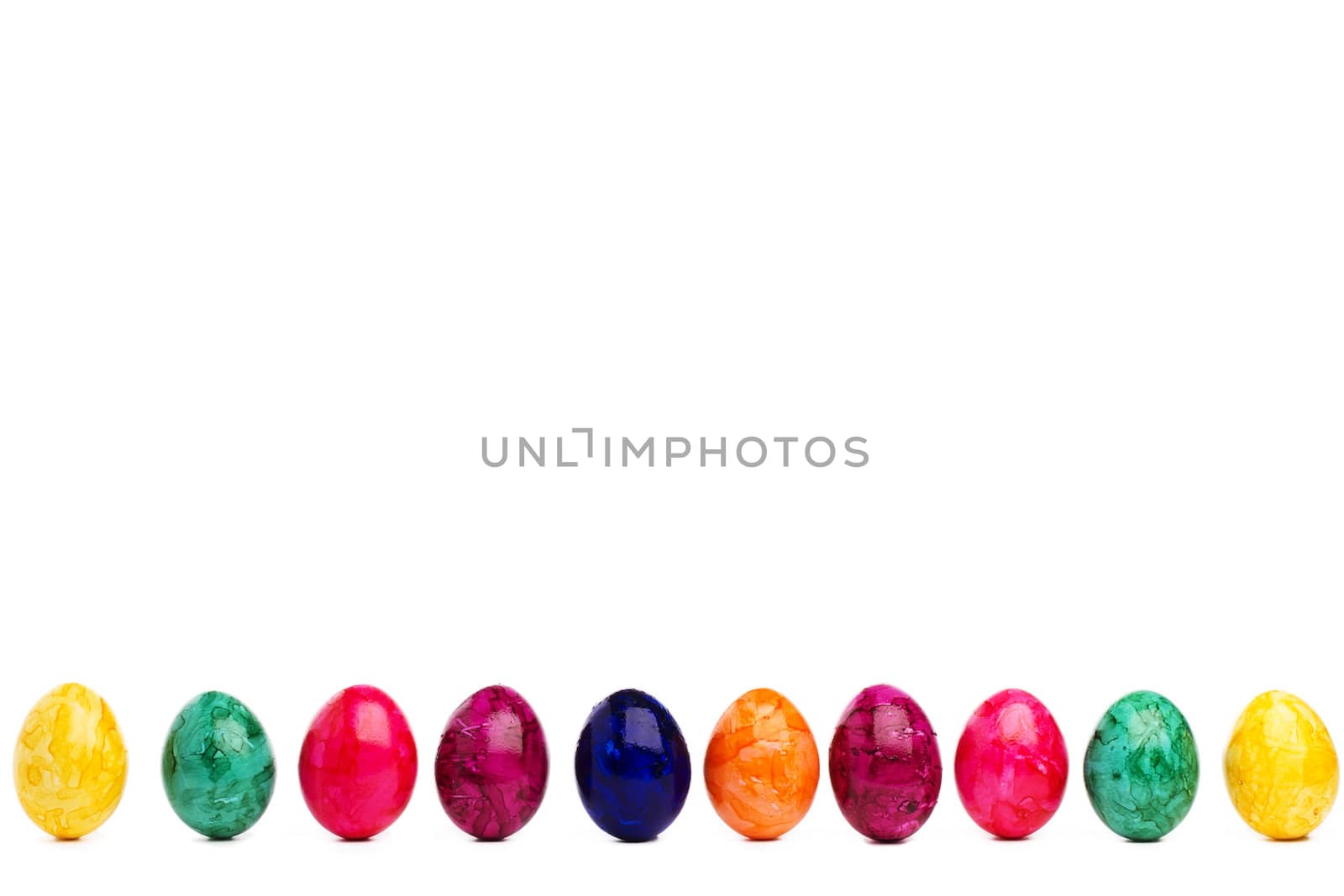 long colorful row of easter eggs by RobStark
