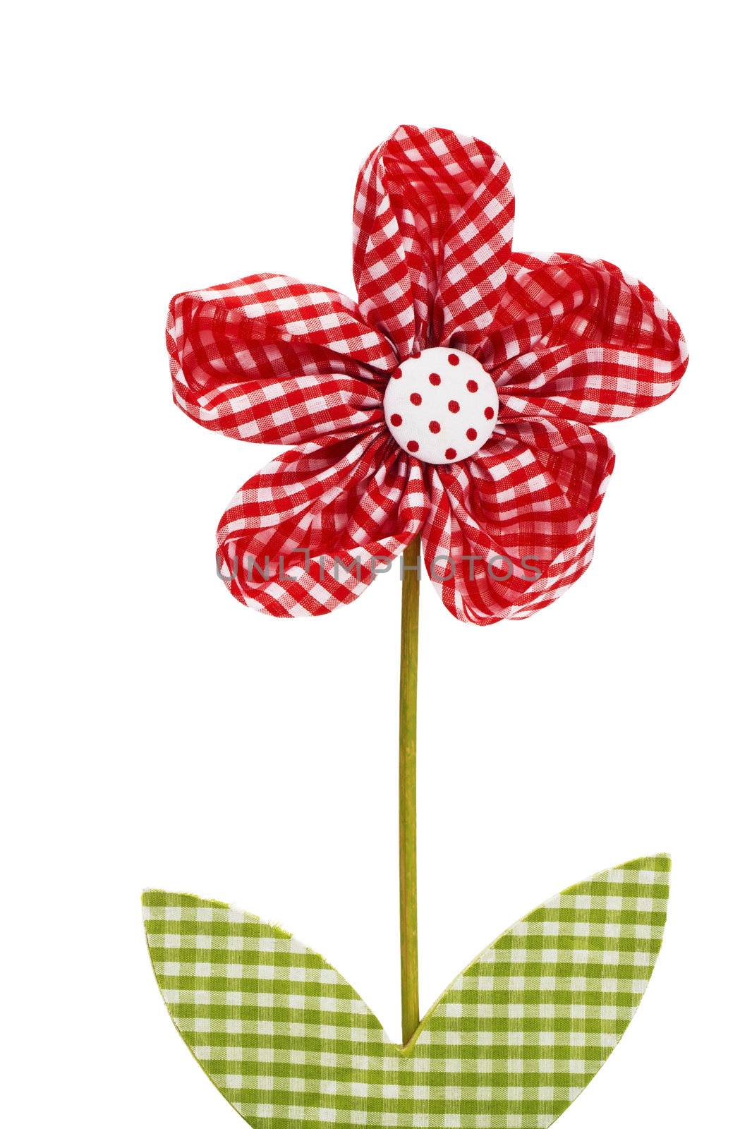 red drapery flower on white background