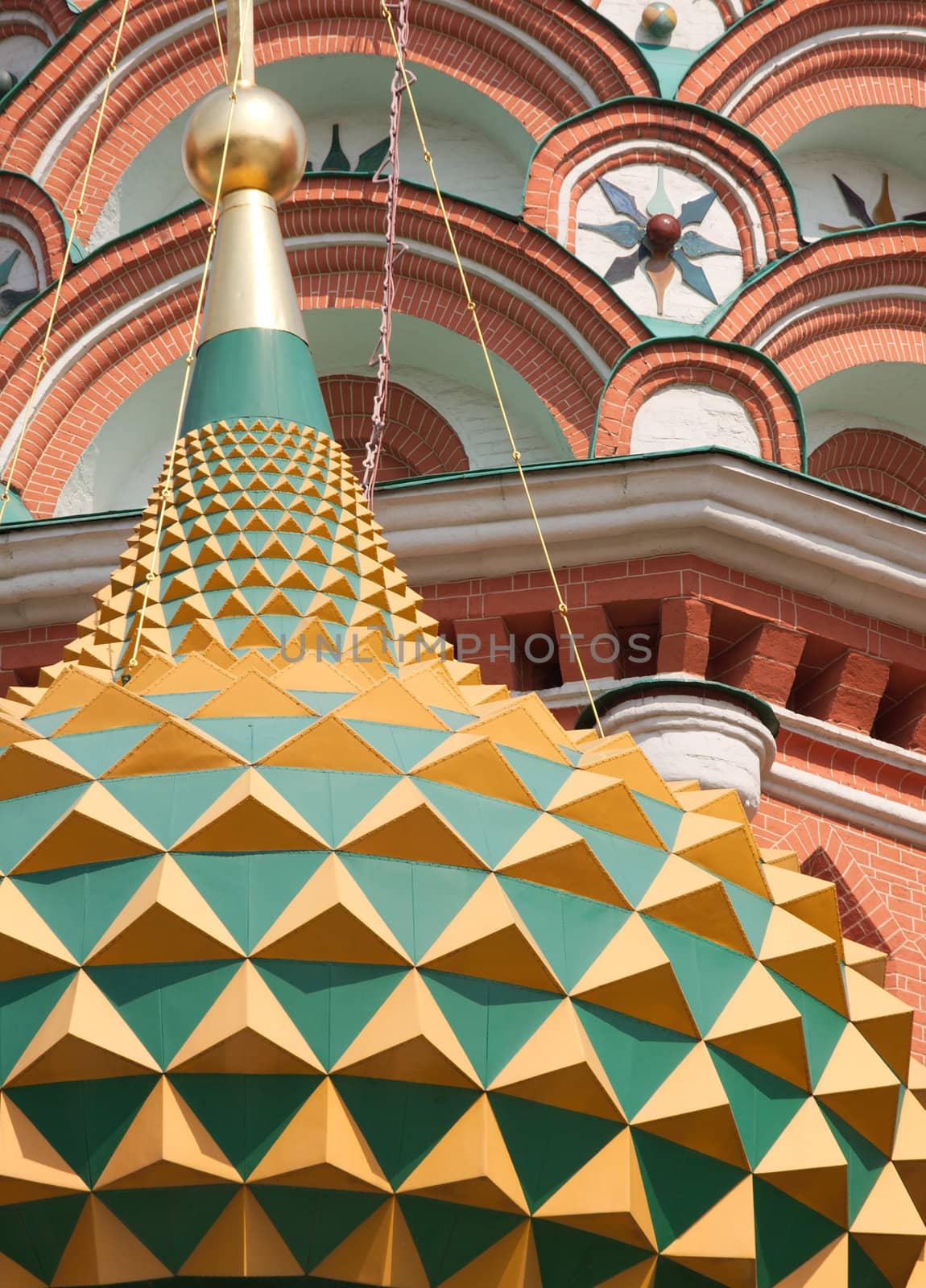 Architectural detail of St. Basil cathedral, Moscow