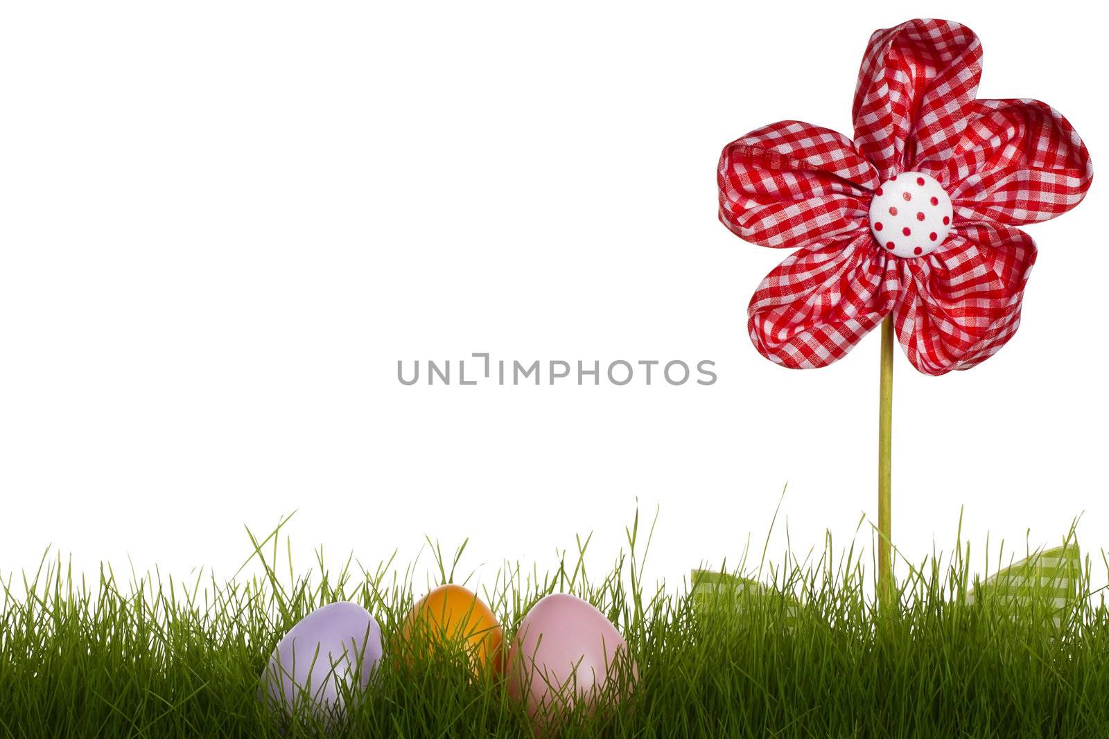 three pastel easter eggs with drapery flower by RobStark