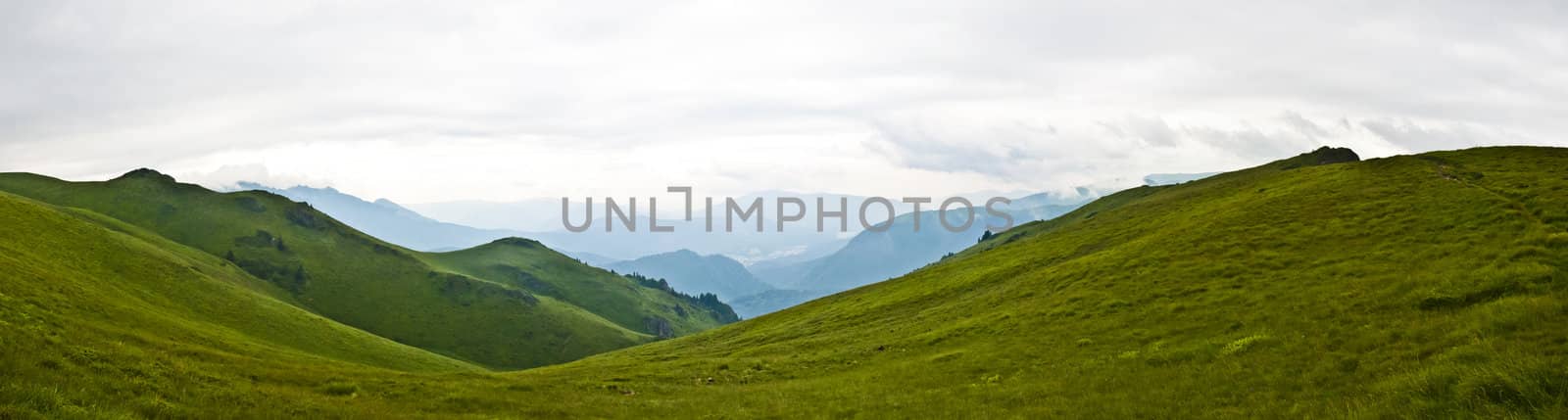 Panorama background in Carpathians. Beautiful mountains and land by mozzyb