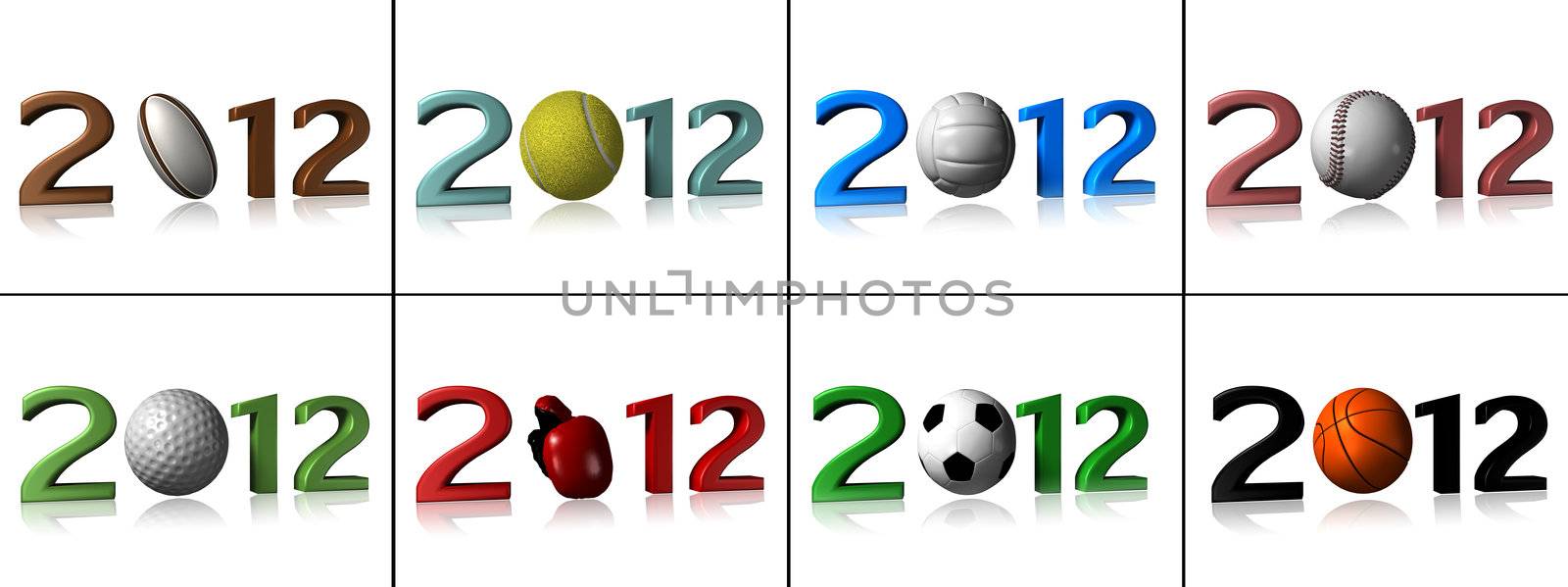 Eight 2012 sport designs on white background by shkyo30