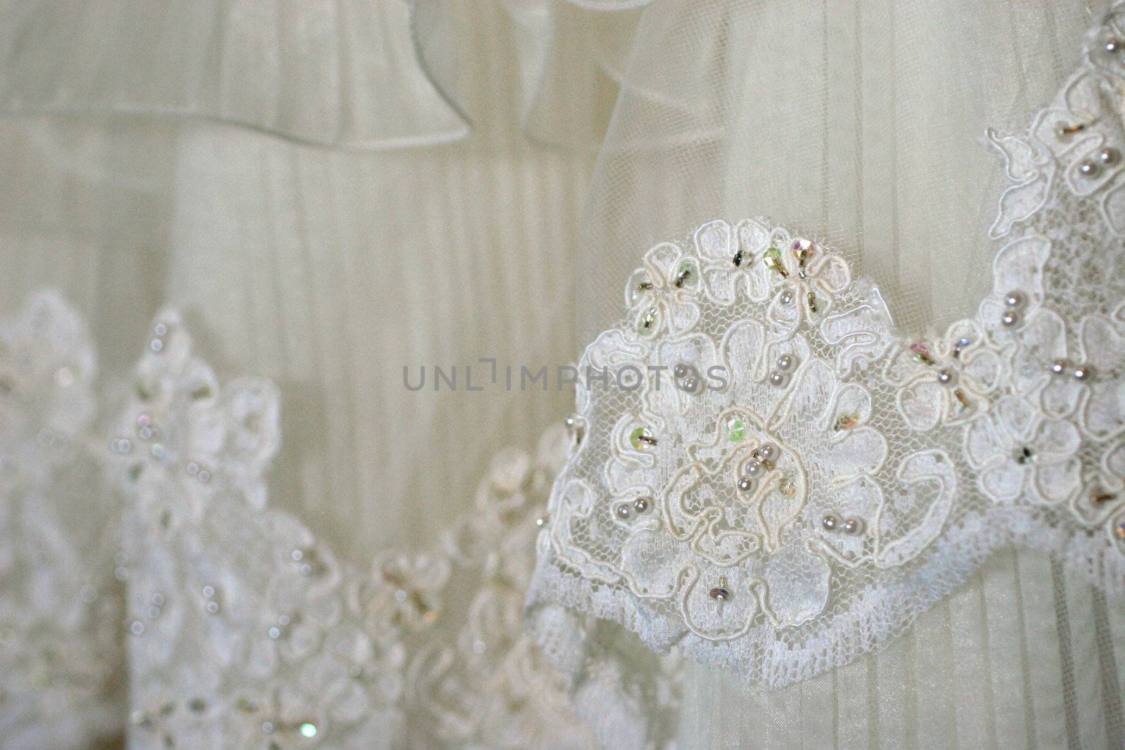 Details of a wedding dress