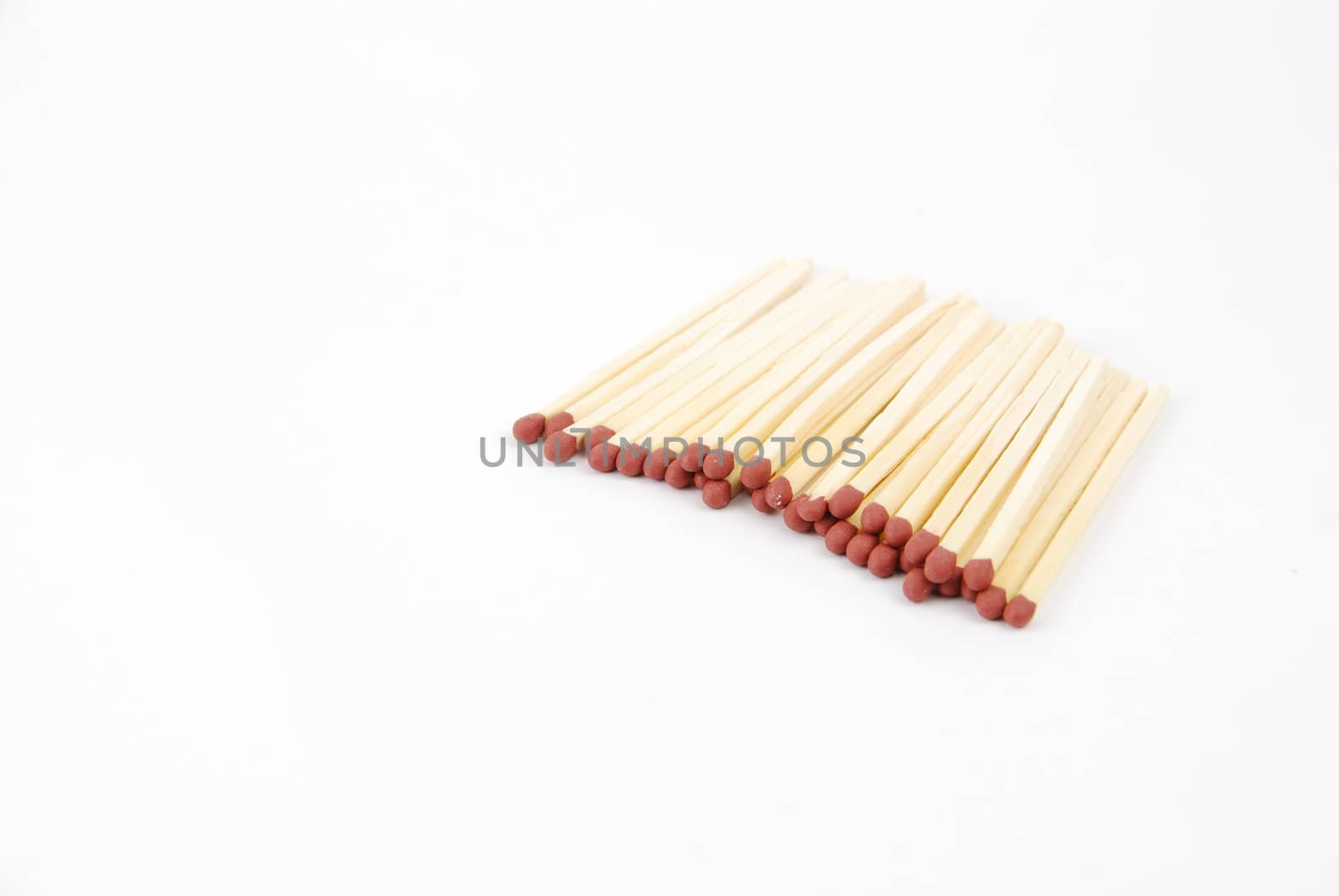 bunch of red matches isolated on white background