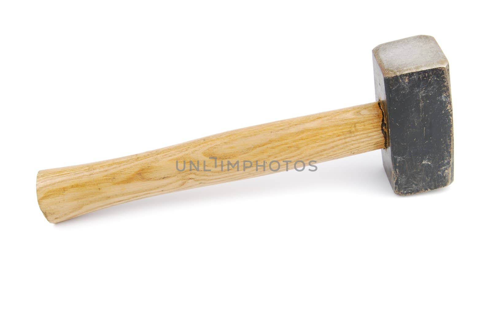 wooden hammer isolated on white background