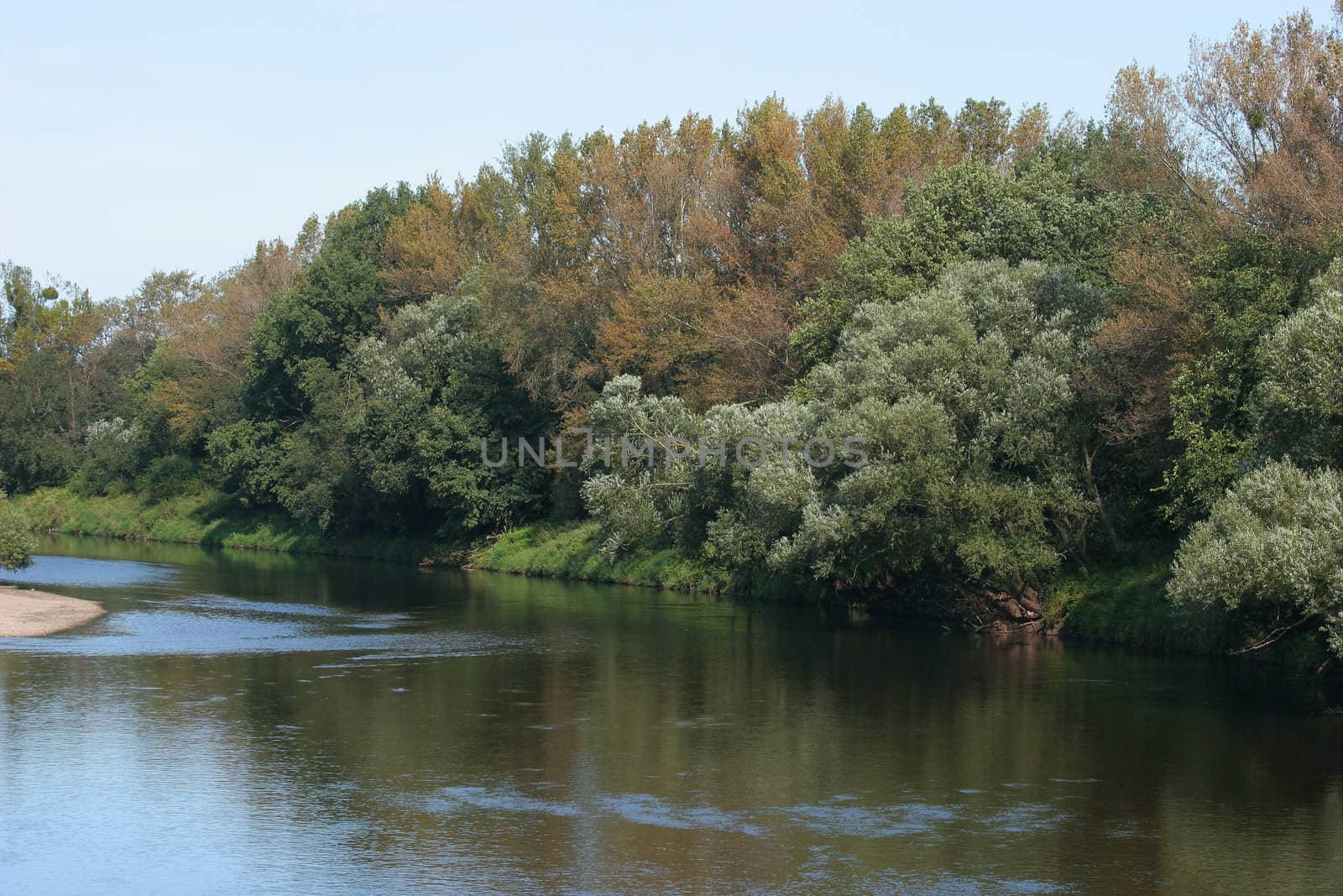 Mulde river in late summer in Germany