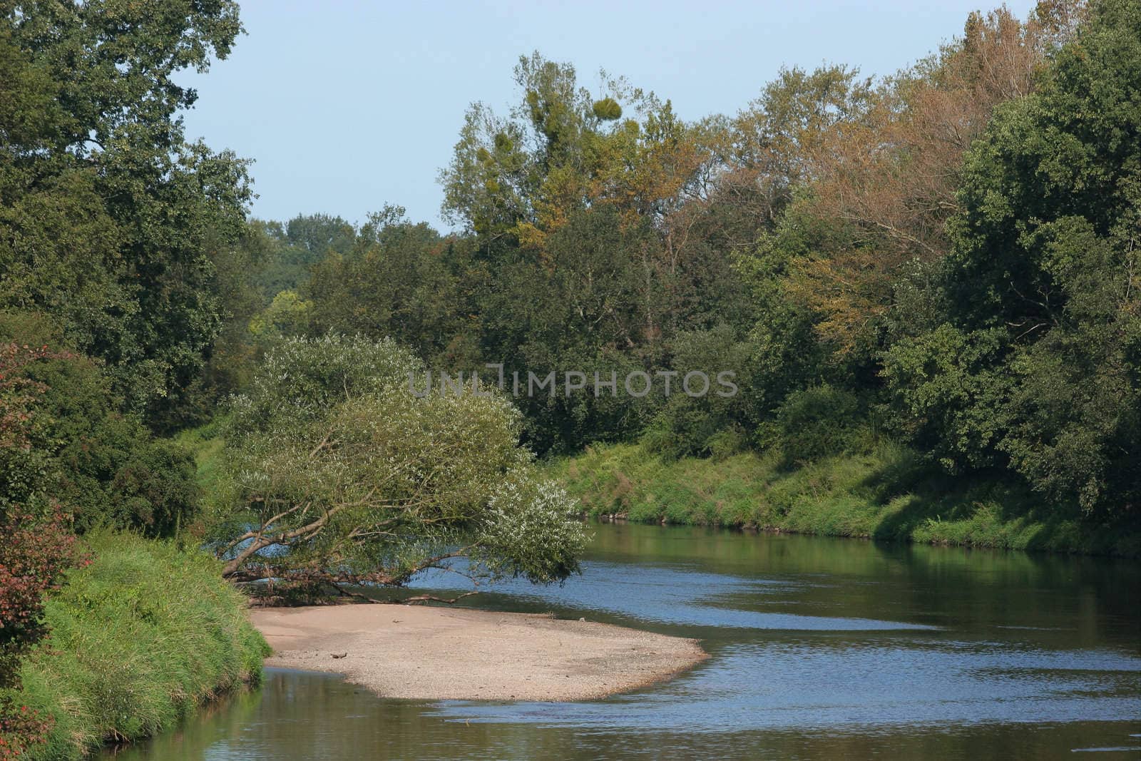 Mulde river in late summer in Germany