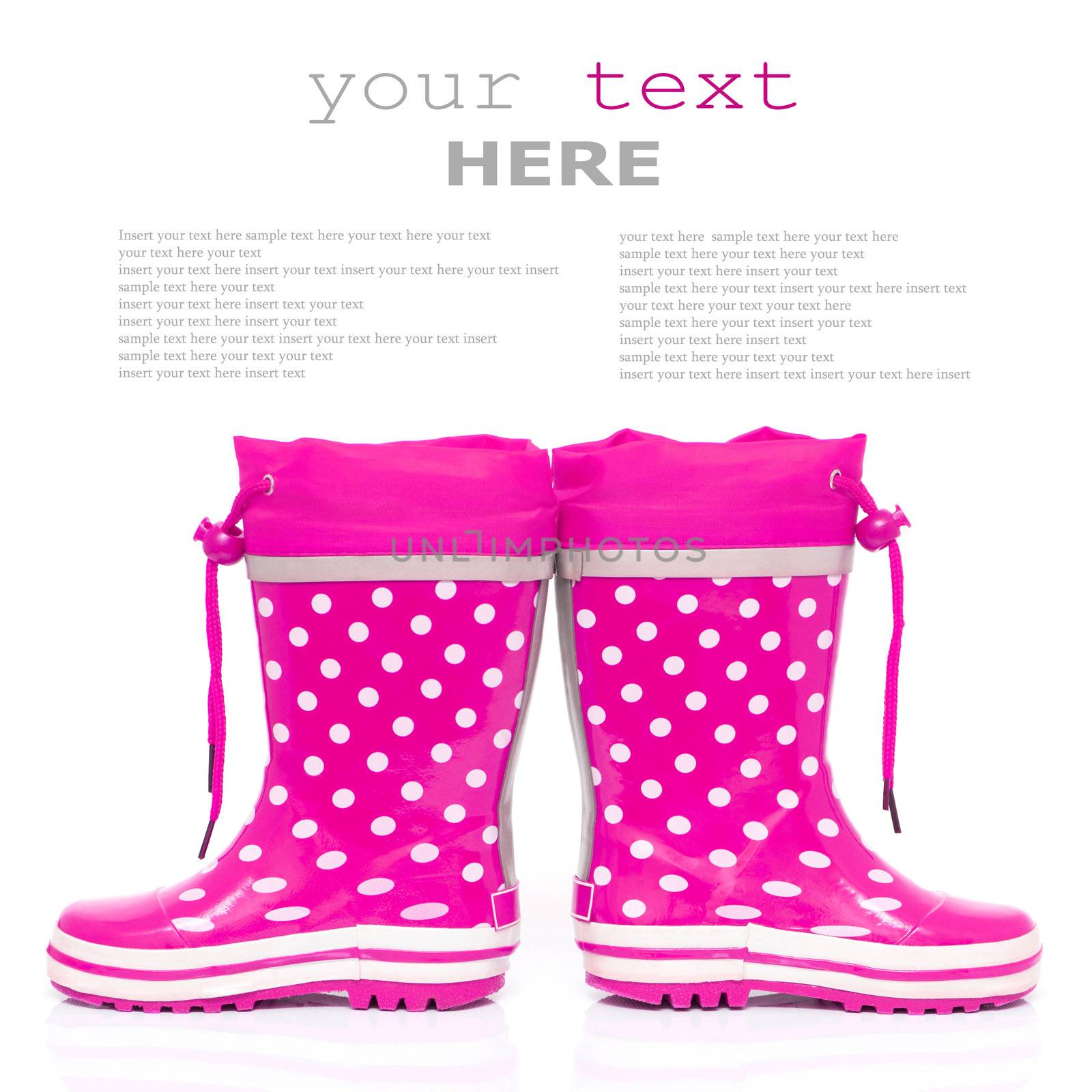 Pink rubber boots  by Olinkau