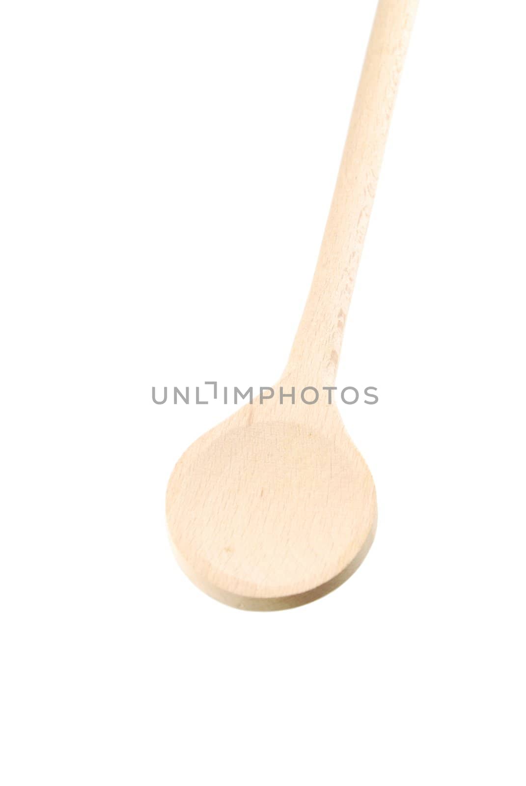 a spoon made of wood isolated on white background