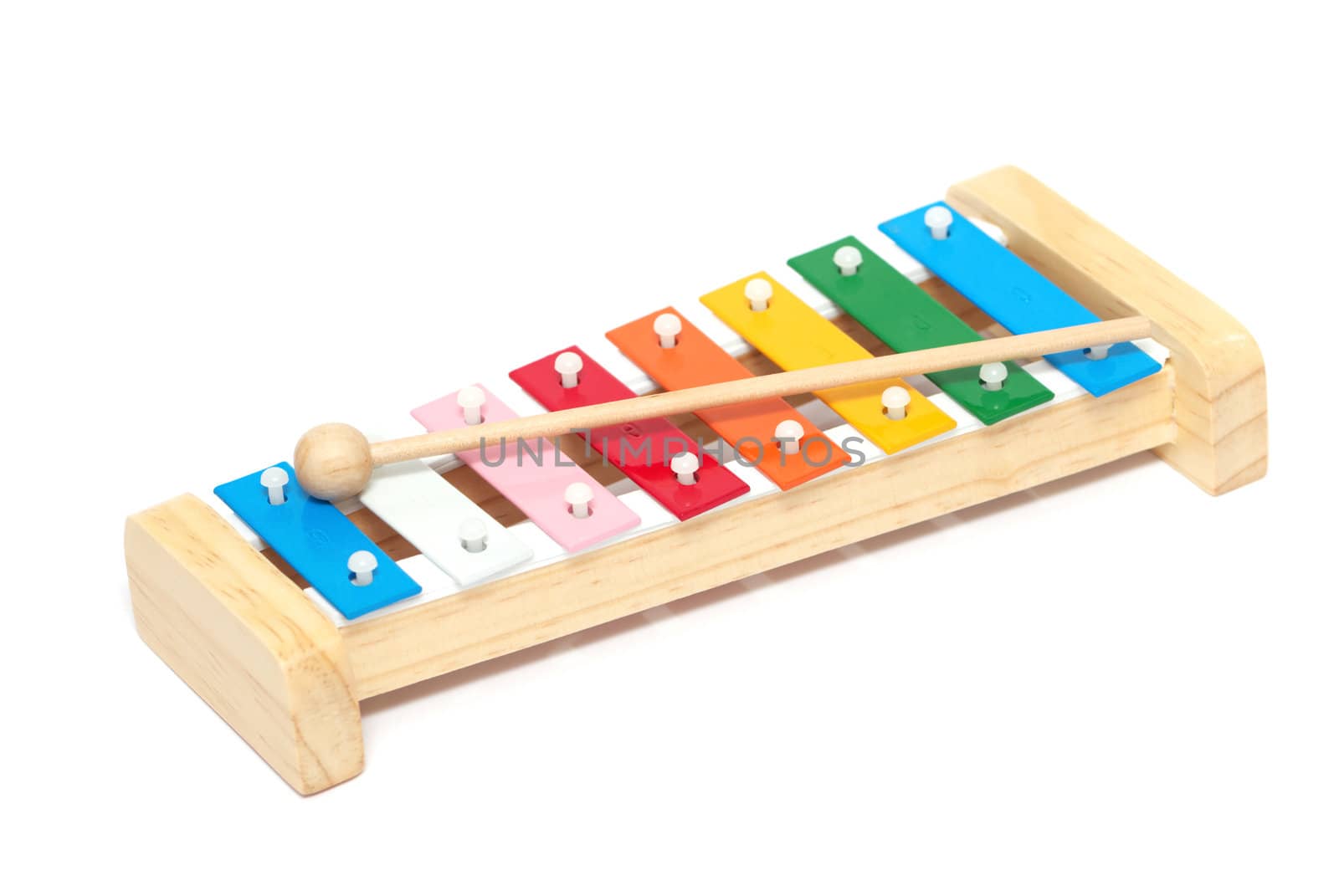 Colorful xylophone isolated on white background