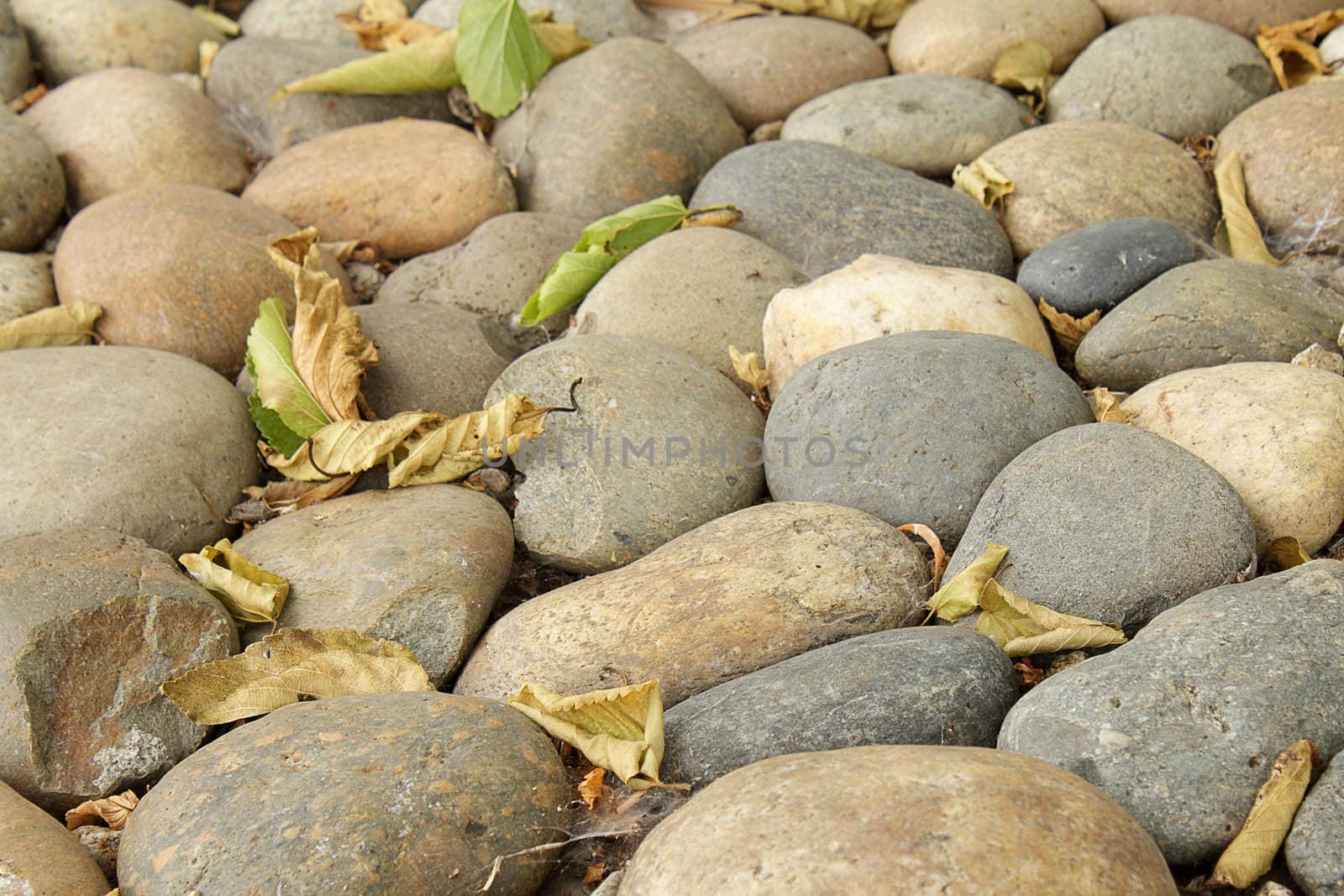 Round pebbles of various colors, photo good as background