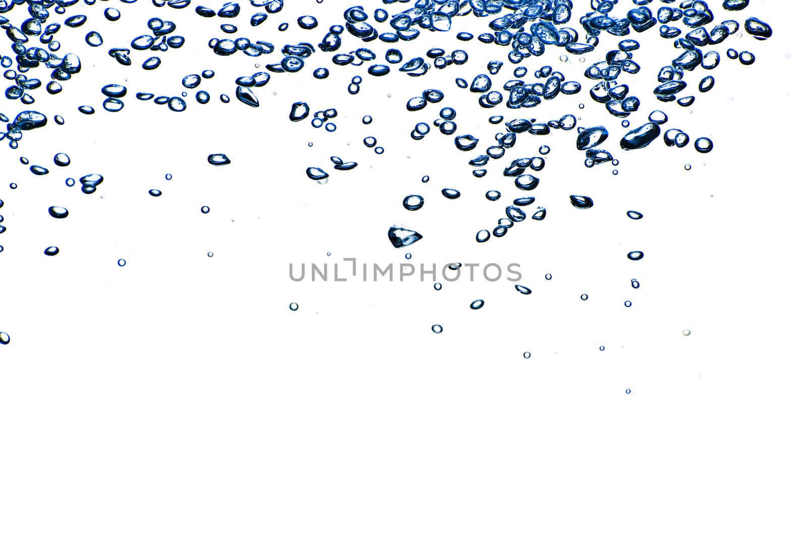 Isolated blue water splashing with bubbles and water drops - abs by mozzyb