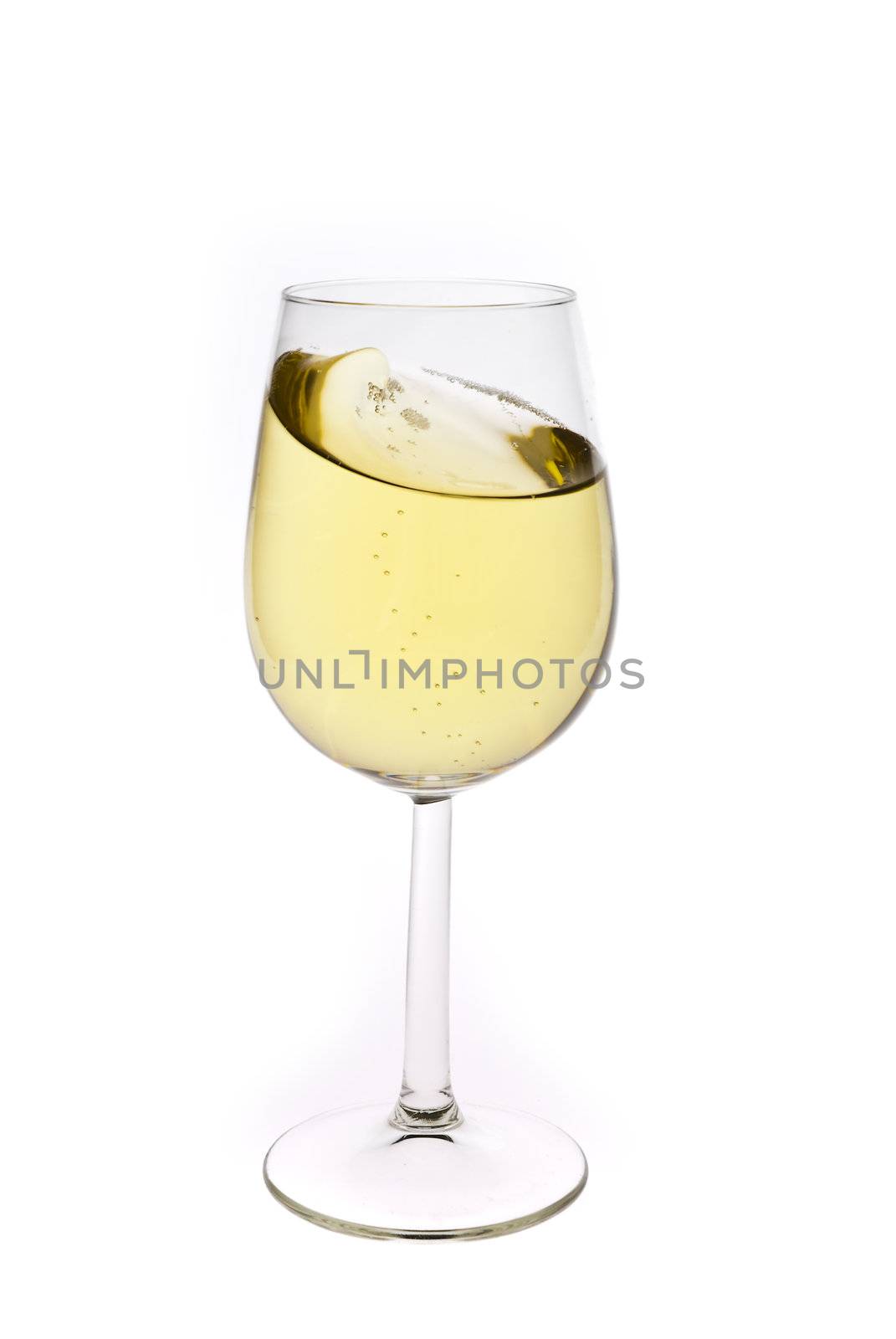 Merry Christmas and happy New year. Champagne flutes making a toast, isolated on white background.