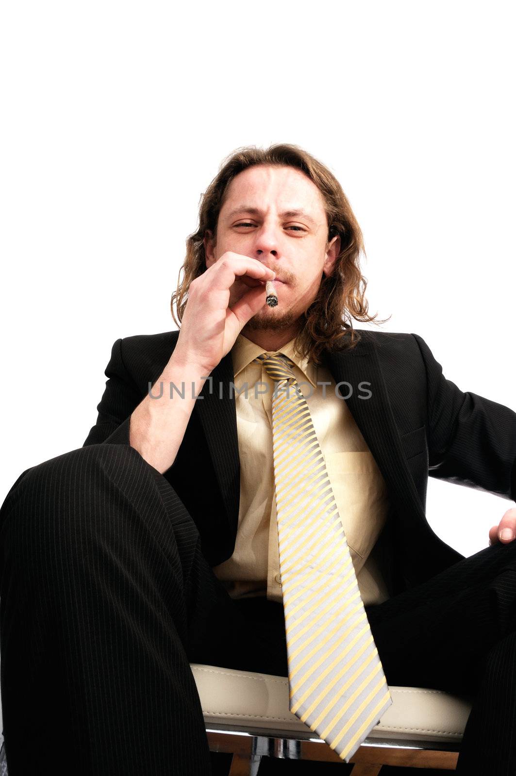 Man smoking marijuana by fahrner