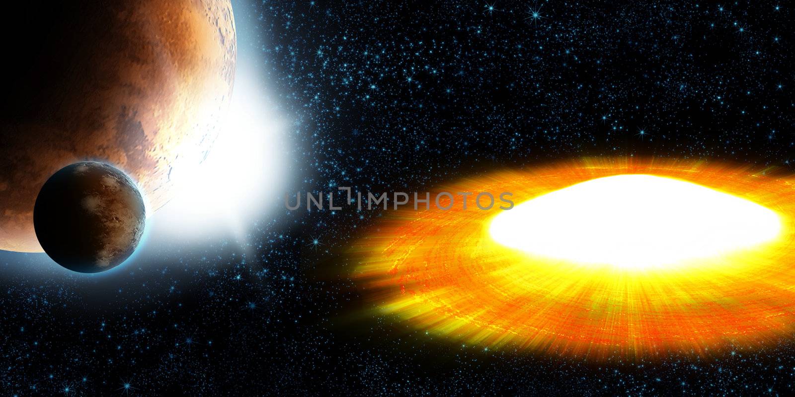 Supernova star, planet explosion, abstract background 