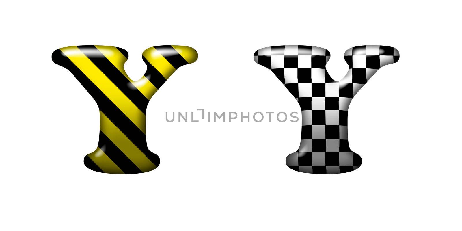 Exclusive collection letters with danger stripes and chess squar by mozzyb