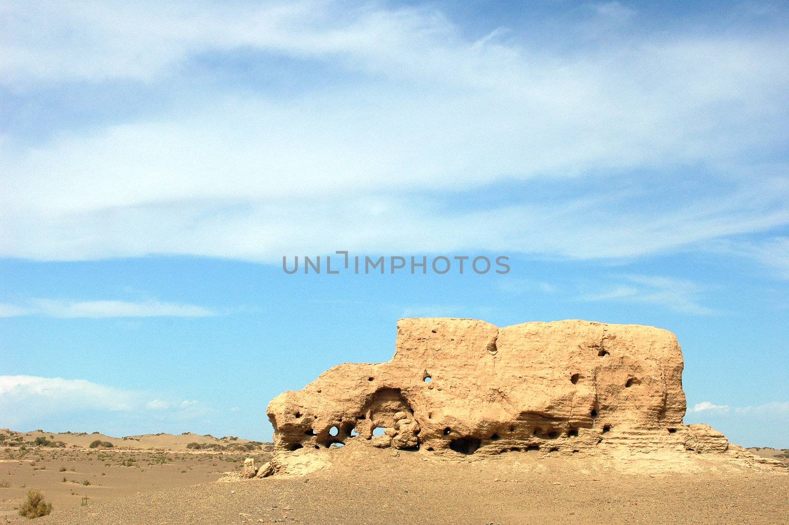 Relics of an ancient castle in the desert