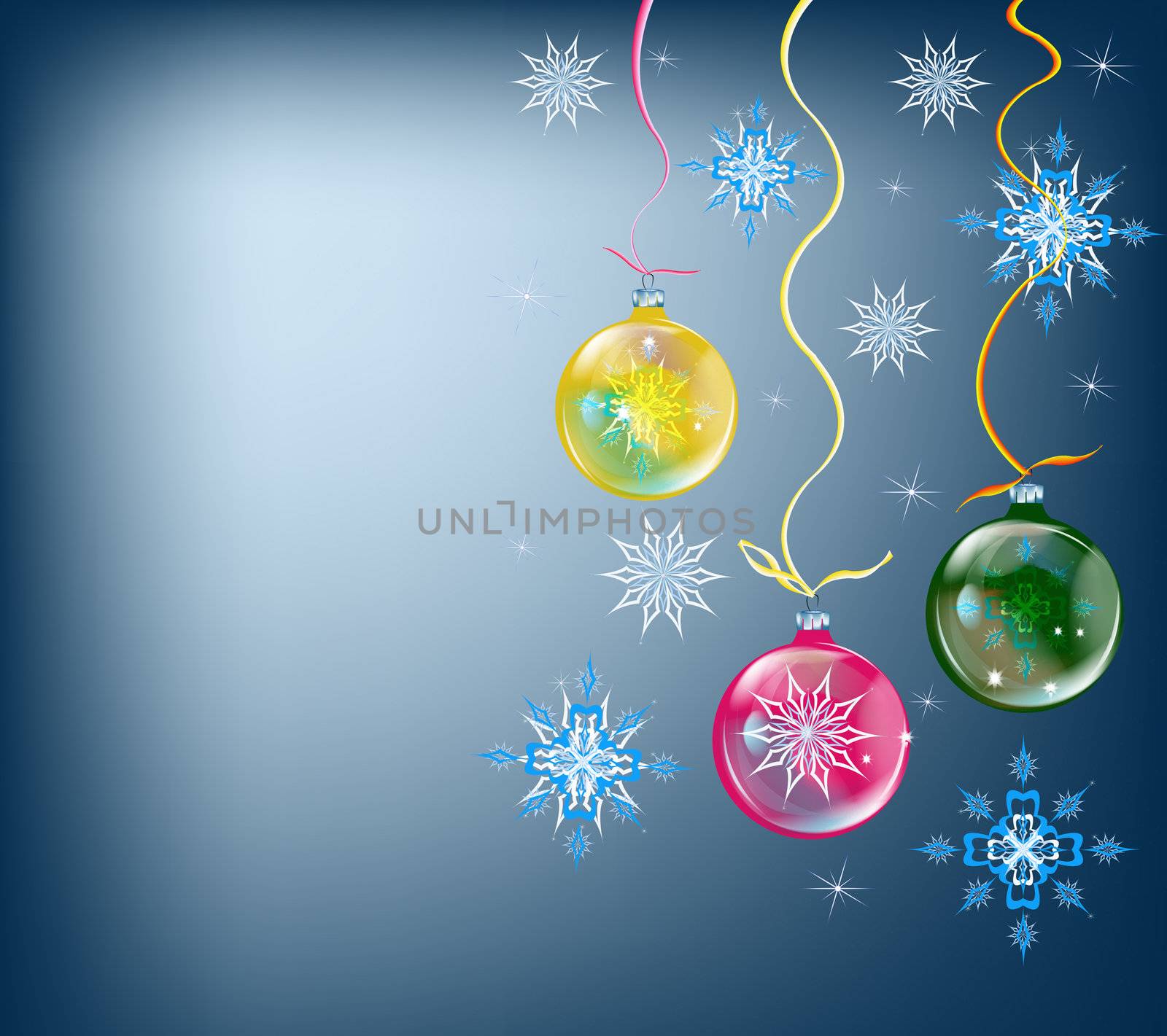 Abstract celebratory winter illustration on a dark background