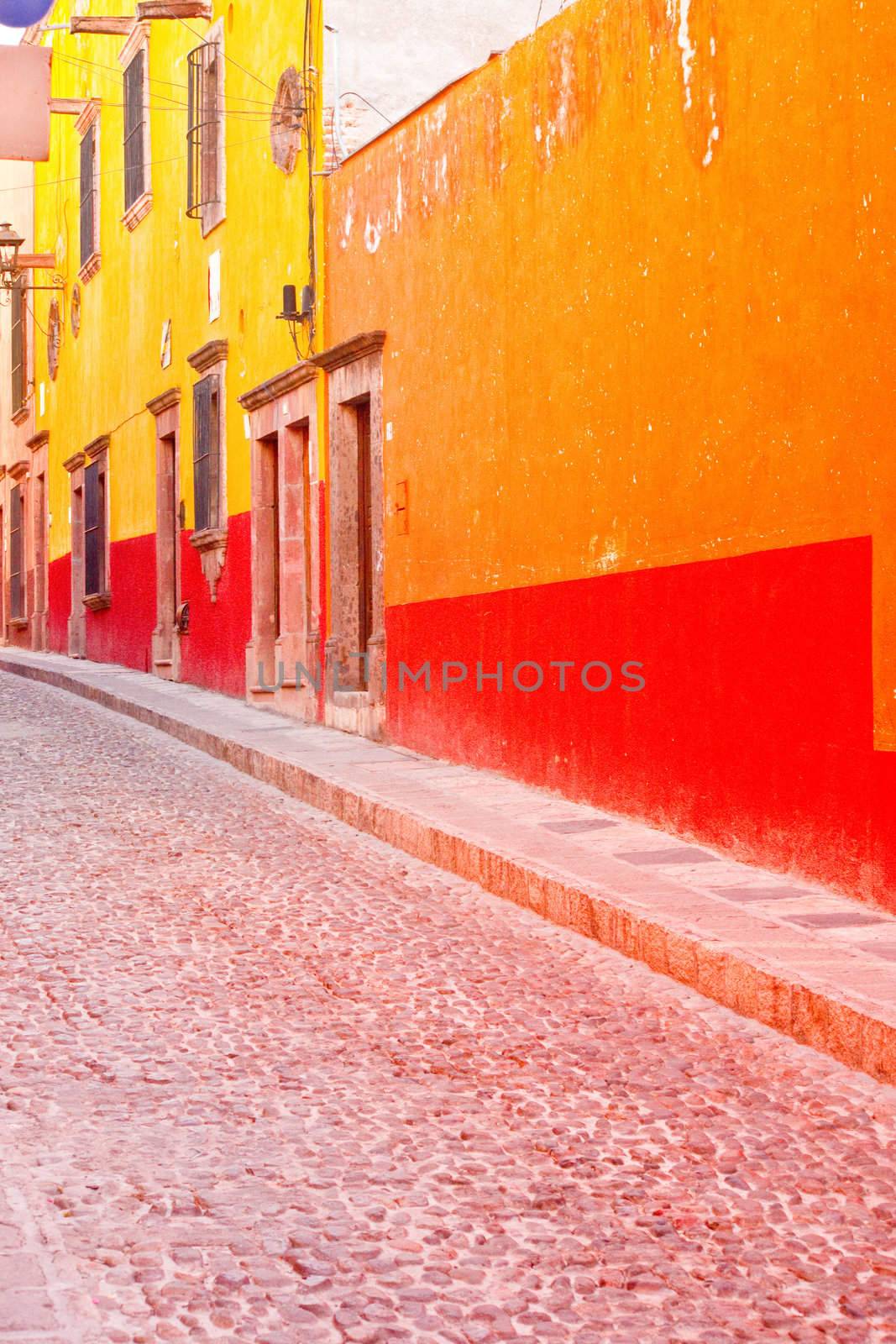 A colorful street scene in charming San Miguel de Allende, Mexico