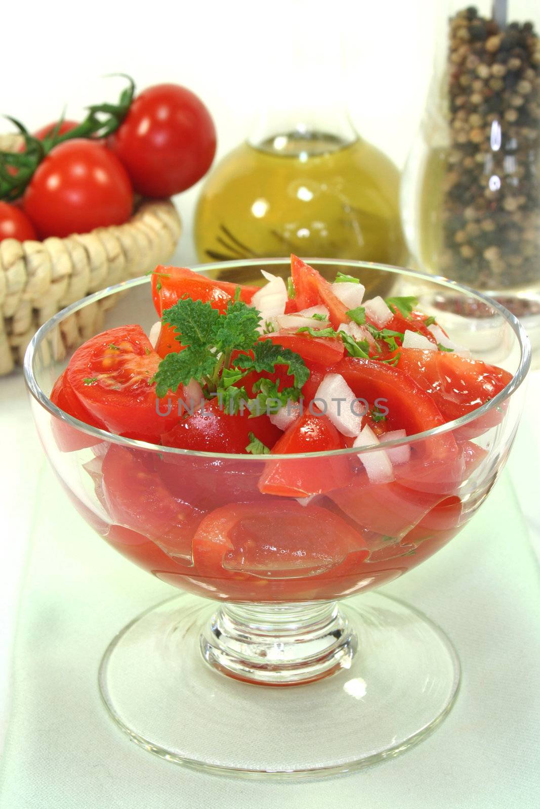 Tomato salad with fresh herbs