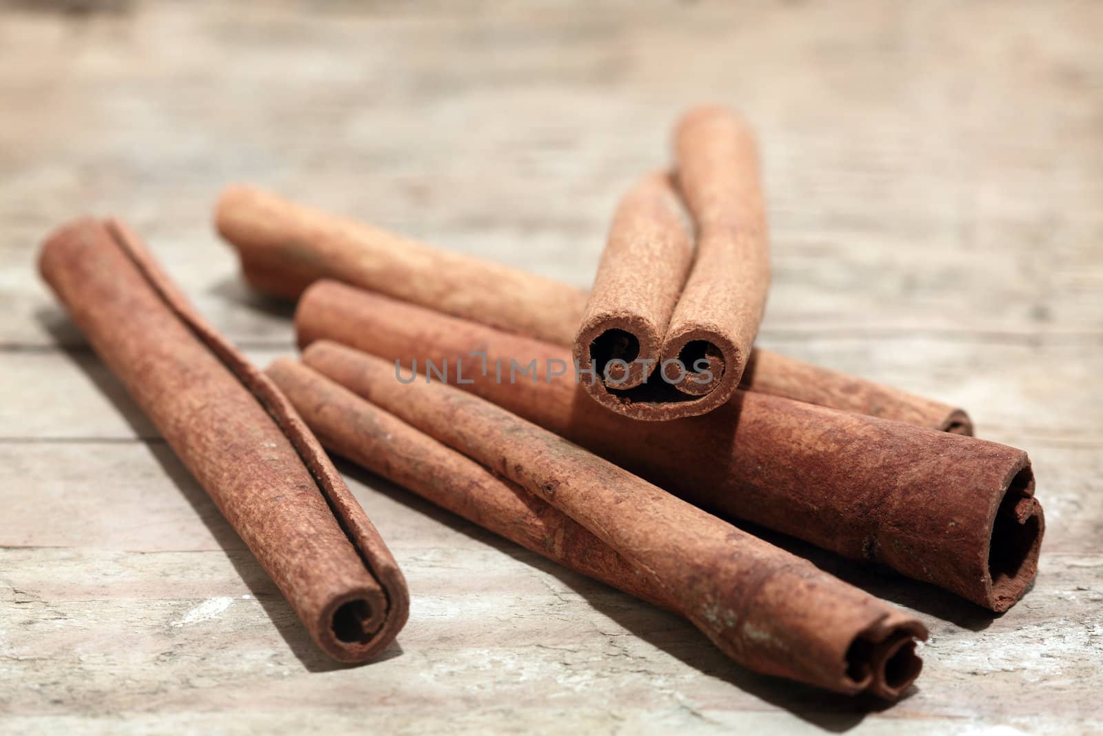 Close up o f cinnamon sticks, shallow Dof 
