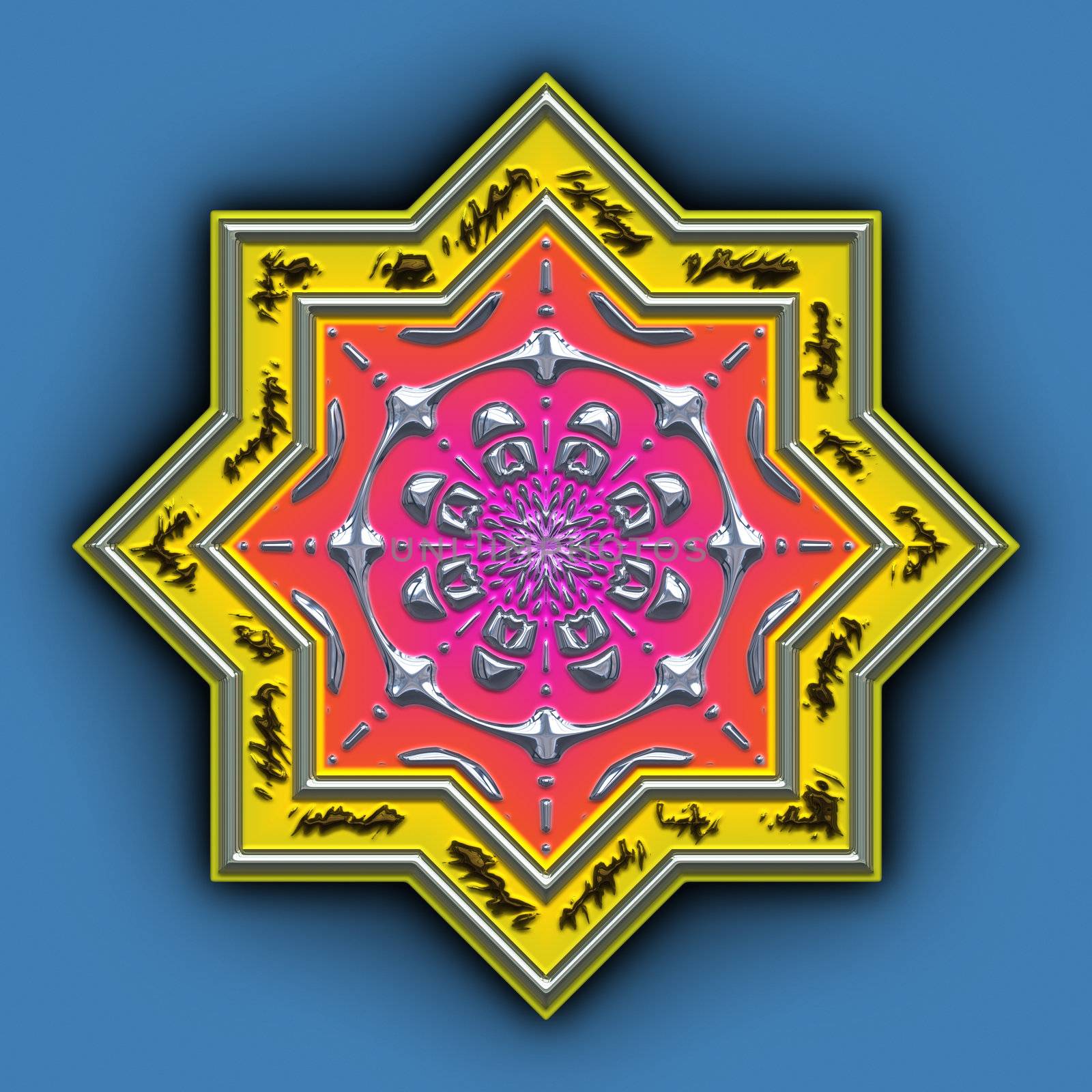 An image of a colorful mandala star