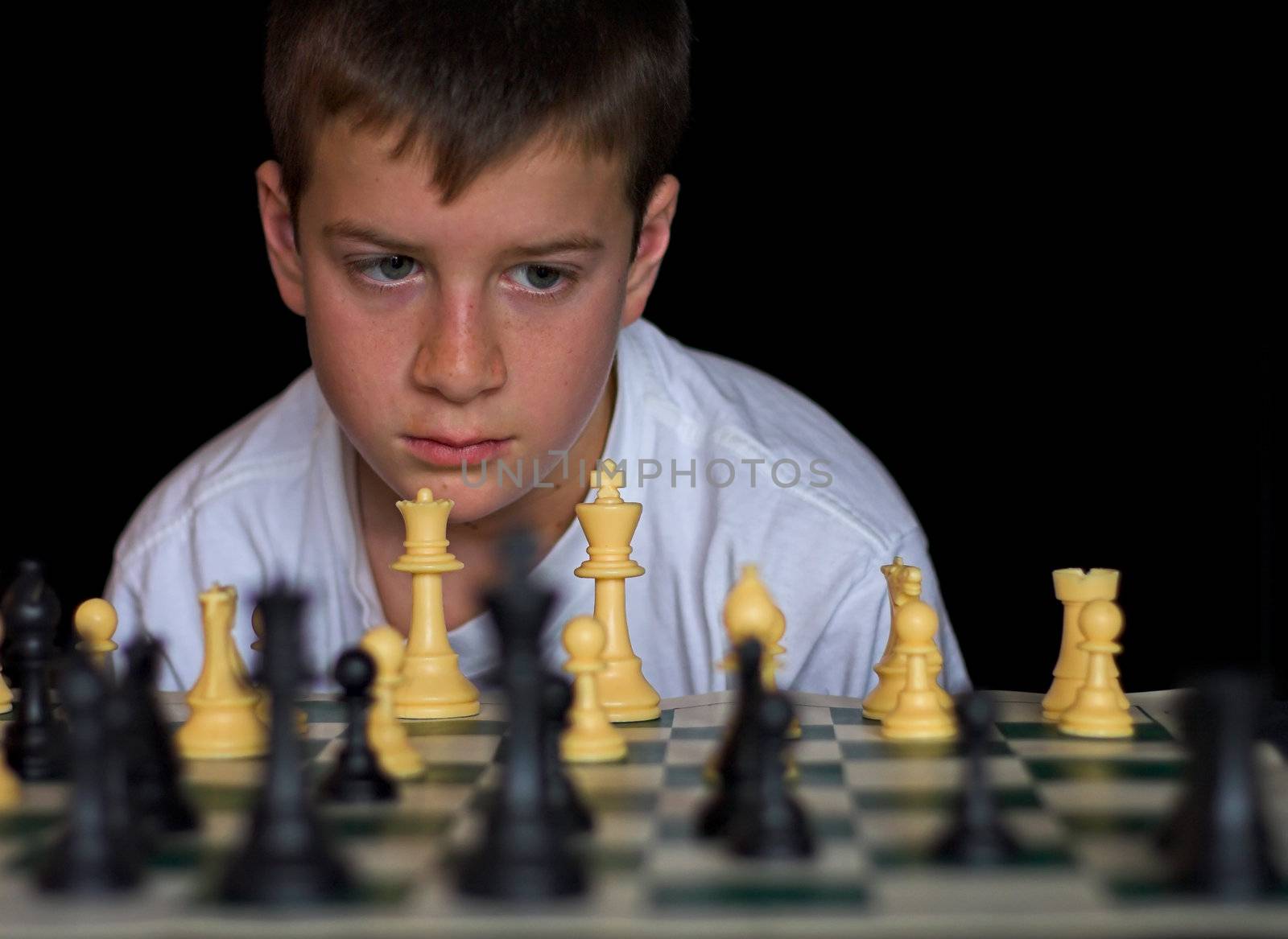 Boy Playing Chess by sbonk