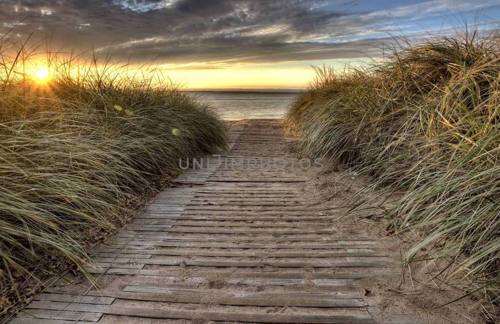 Beach Entrance Escanaba Michigan Sunrise