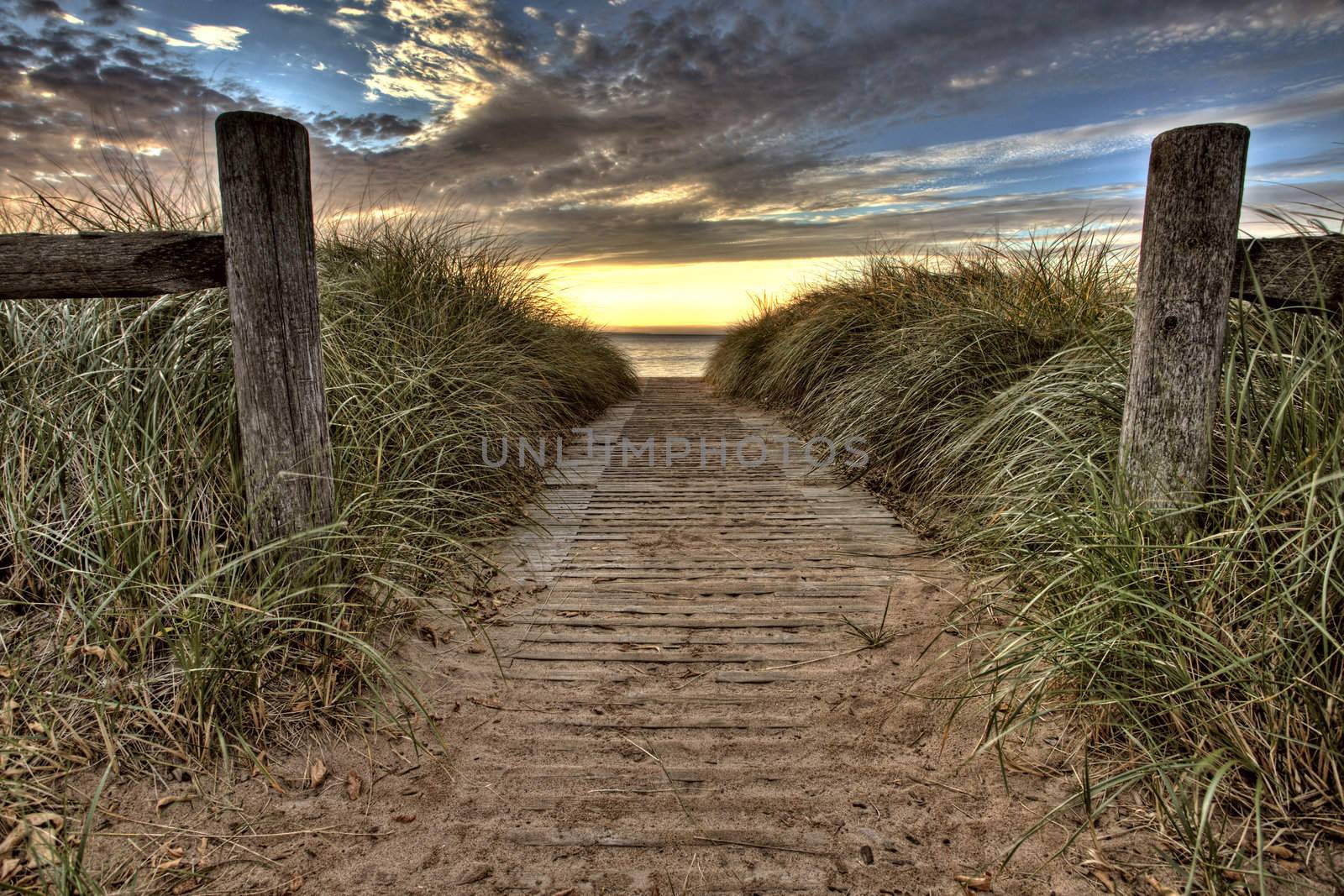 Beach Entrance Escanaba Michigan Sunrise