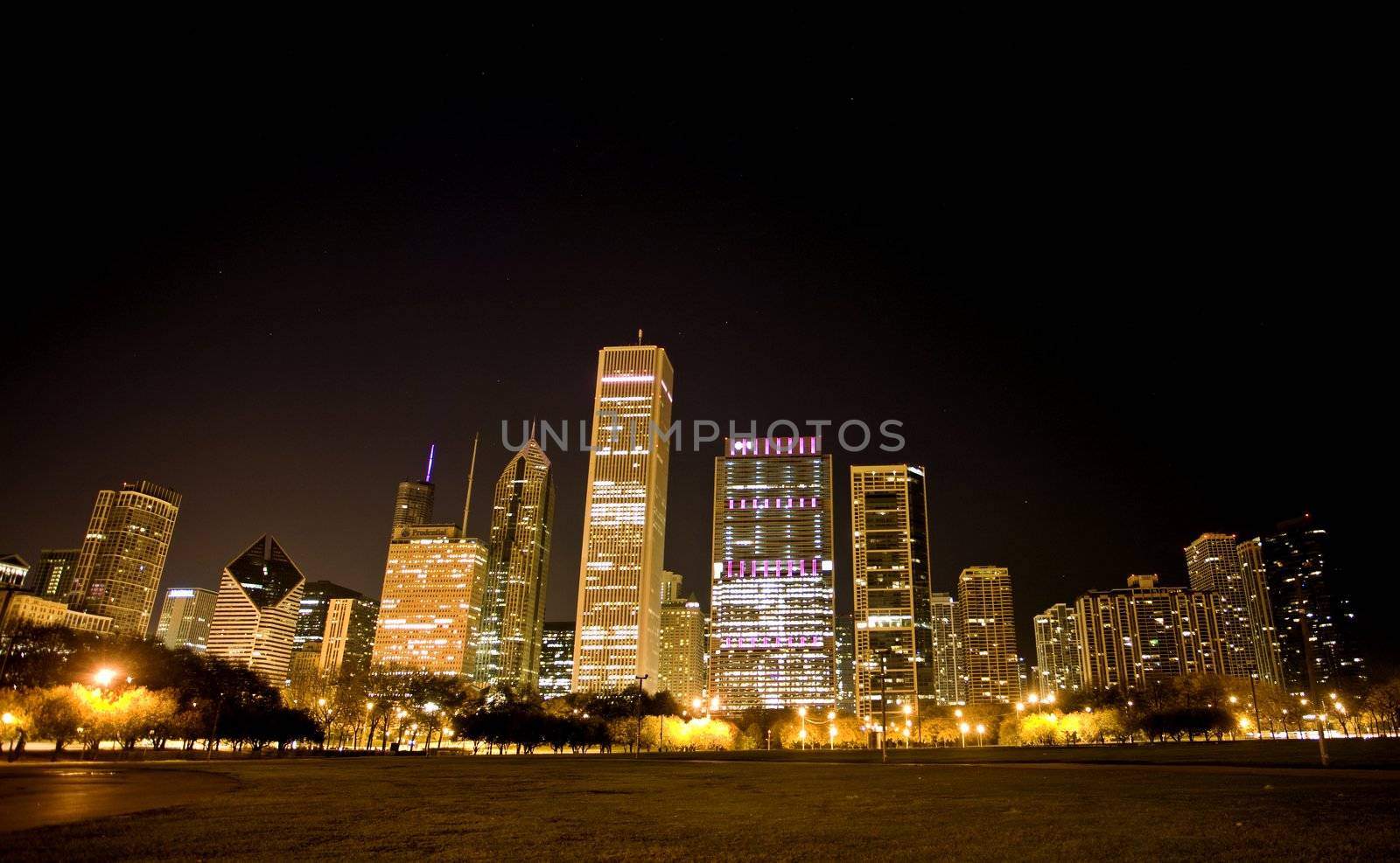 Night Photography Chicago downtown city center