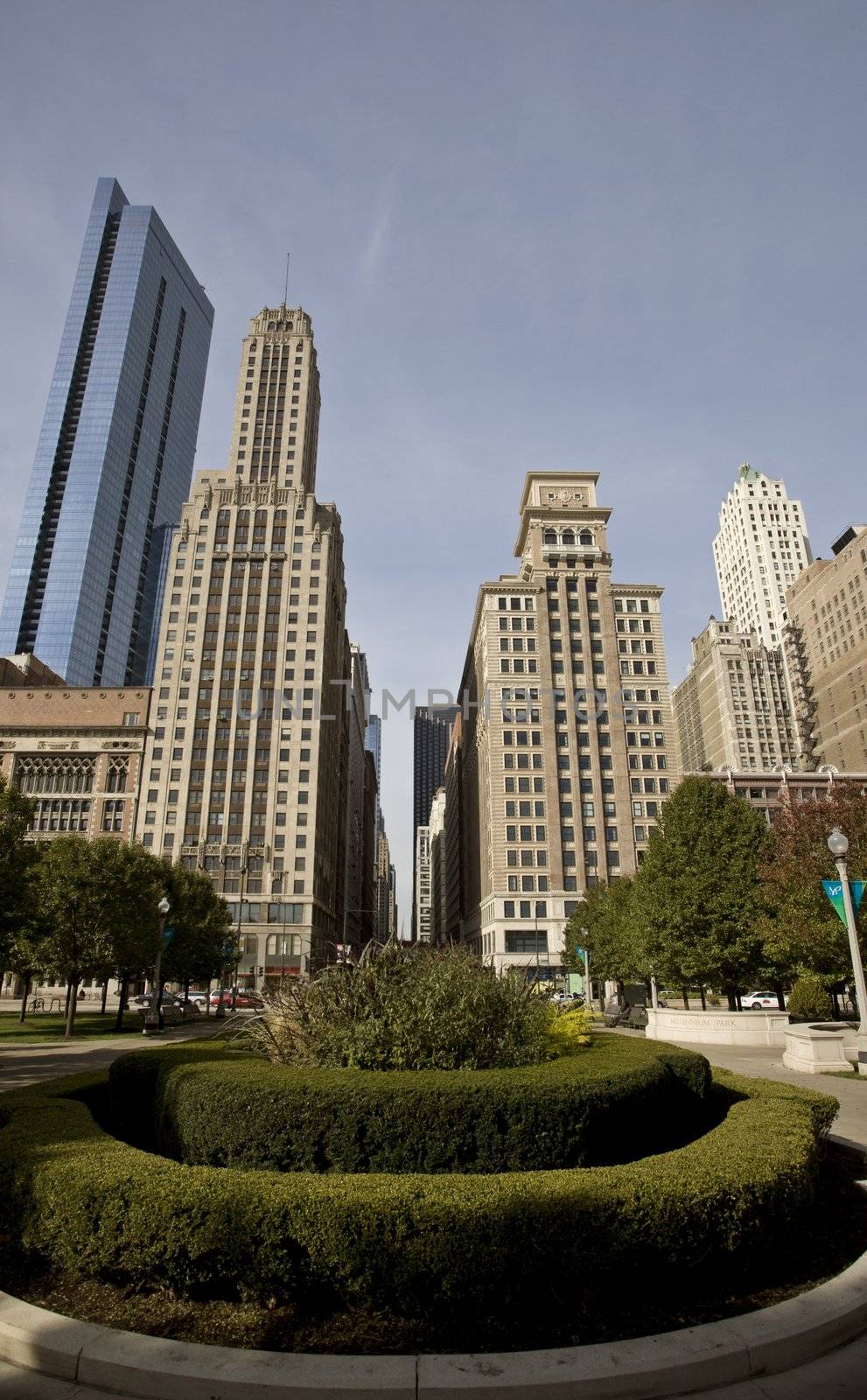 Chicago Cityscape downtown Millenium Park Michigan Avenue