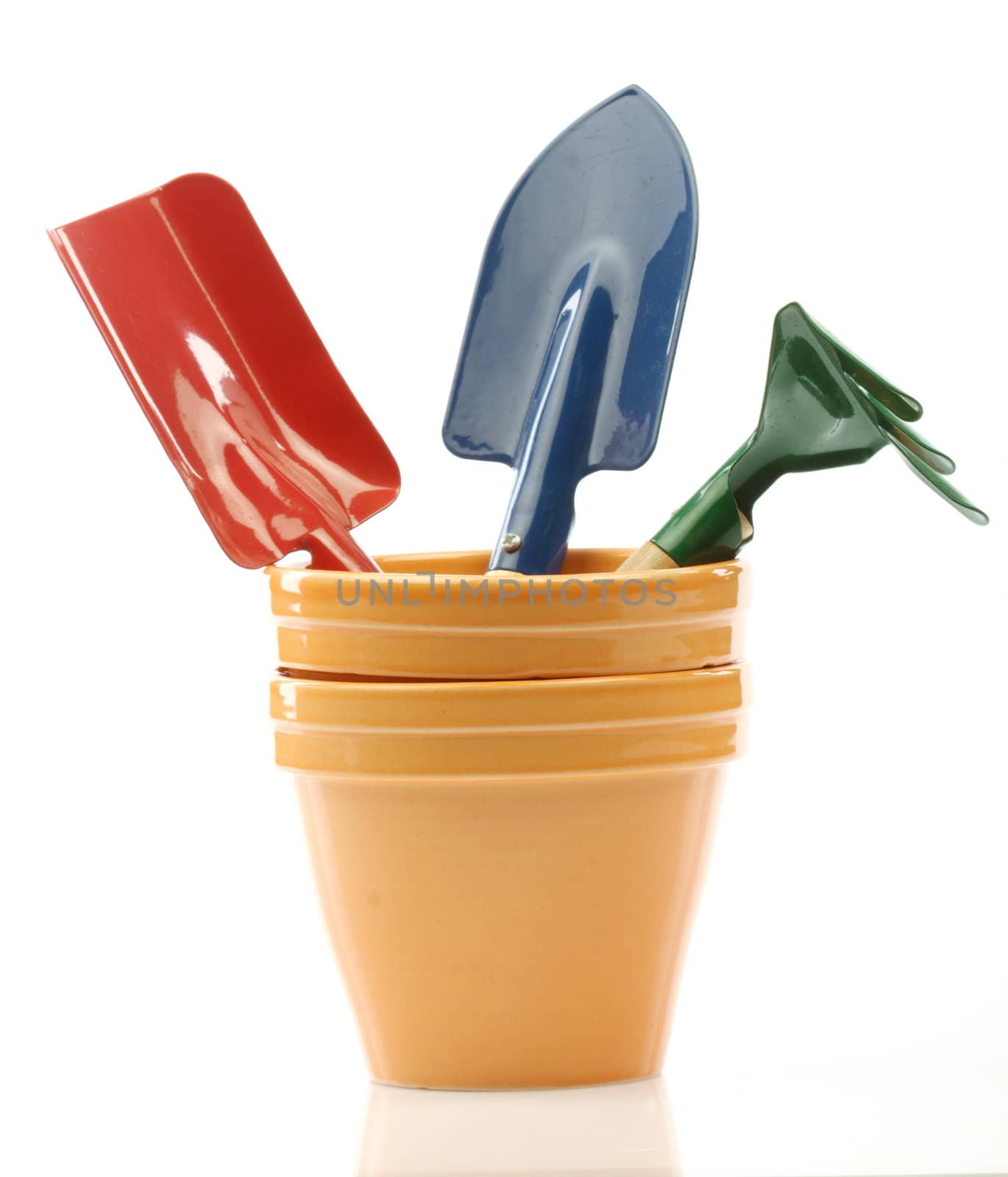  Set of gardening tools and pots