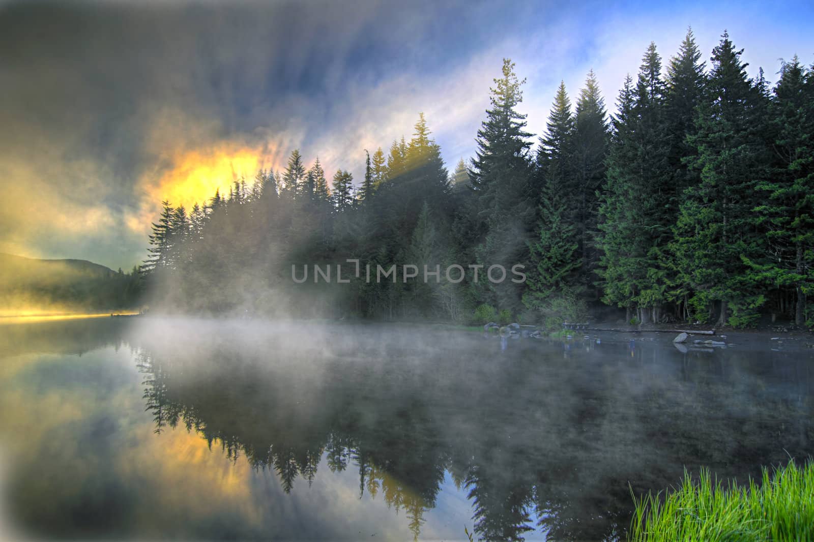 Sunrise and Reflection Over Trillium Lake Oregon