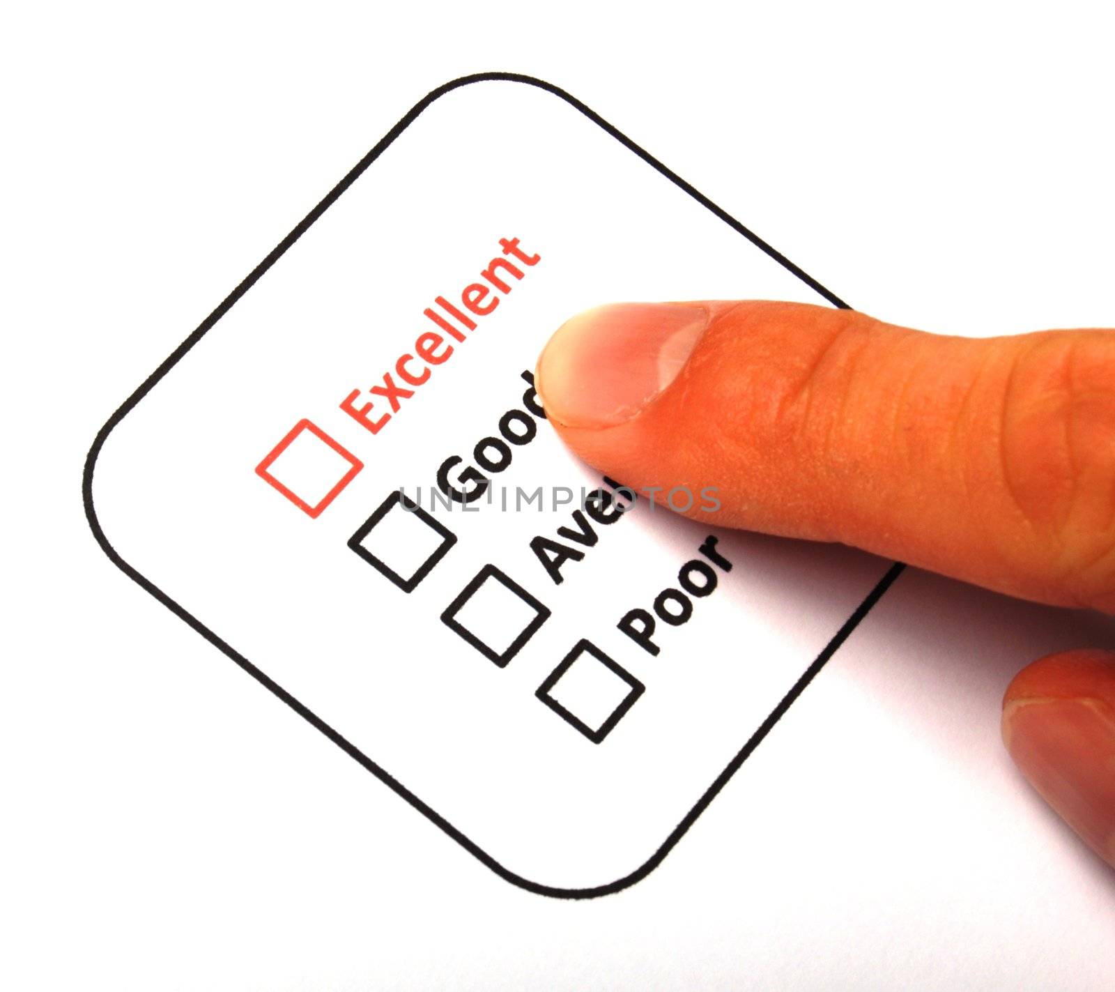 checkbox and red pen showing customer service survey or satisfaction concept to improve sales