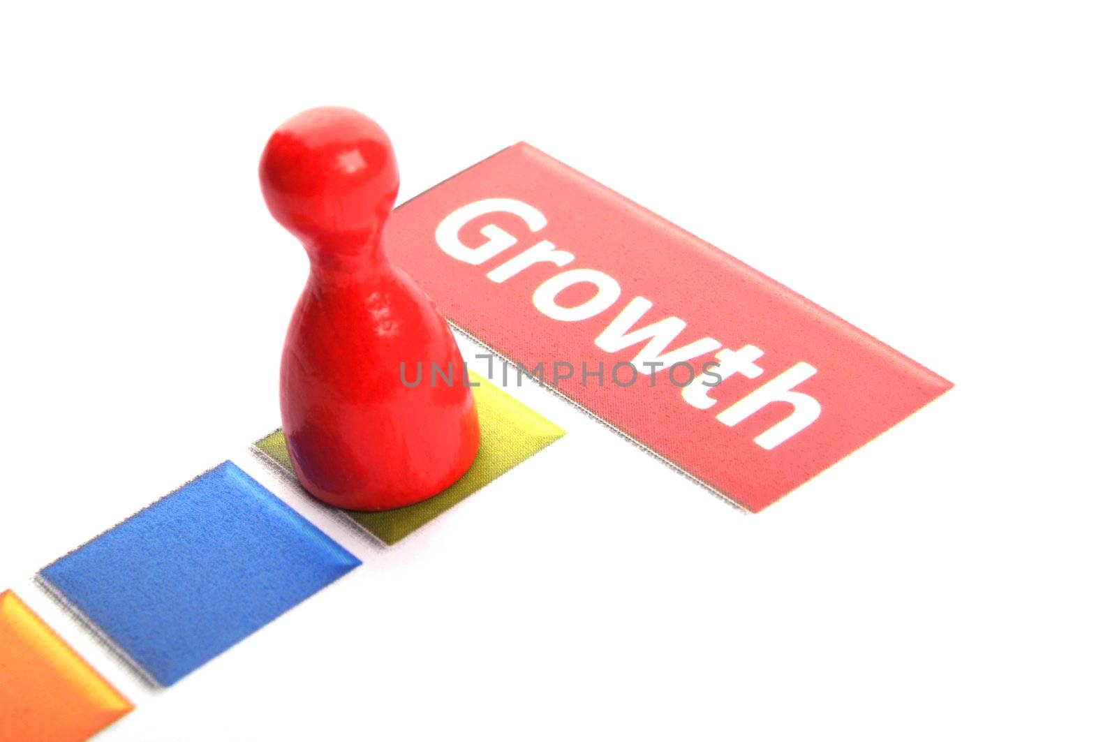 growth word showing financial success business concept