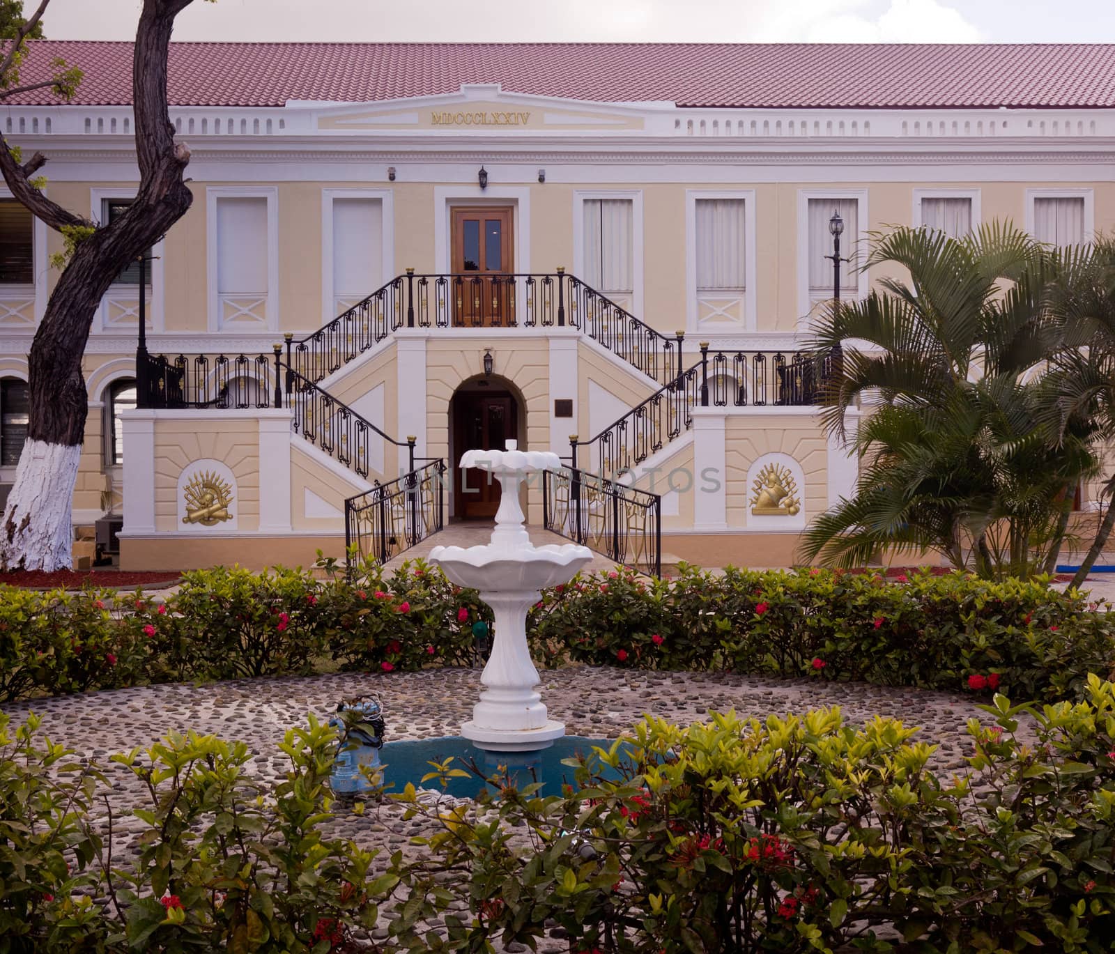 Government building in the town of Charlotte amalie on St Thomas in the US Virgin Islands