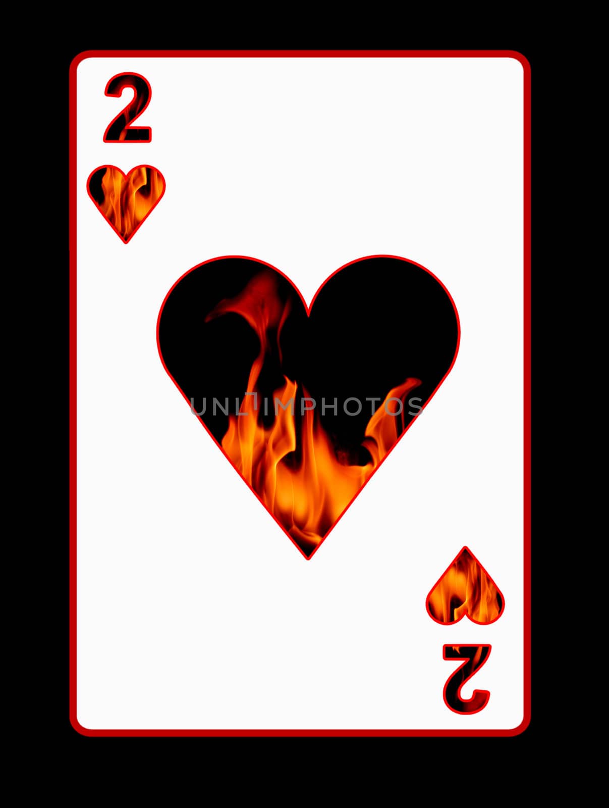 Playcard, showing the fire and heat of love