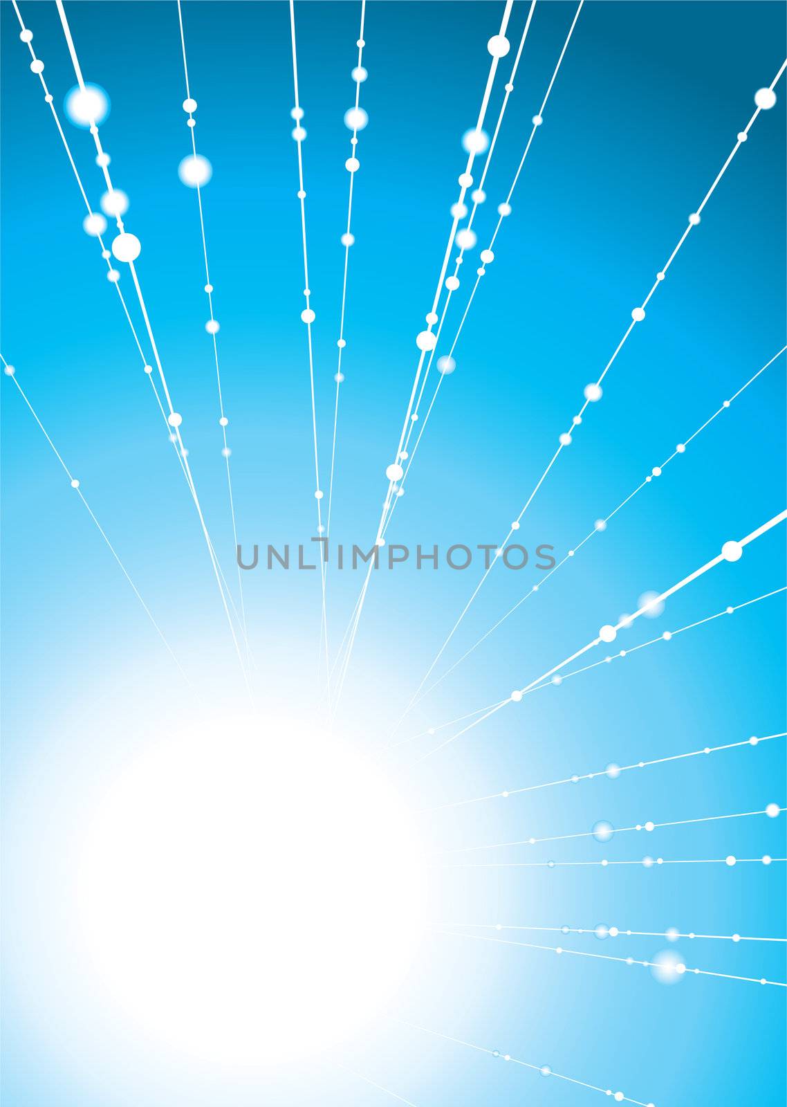 Abstract illustrated star image with rays of light shooting out