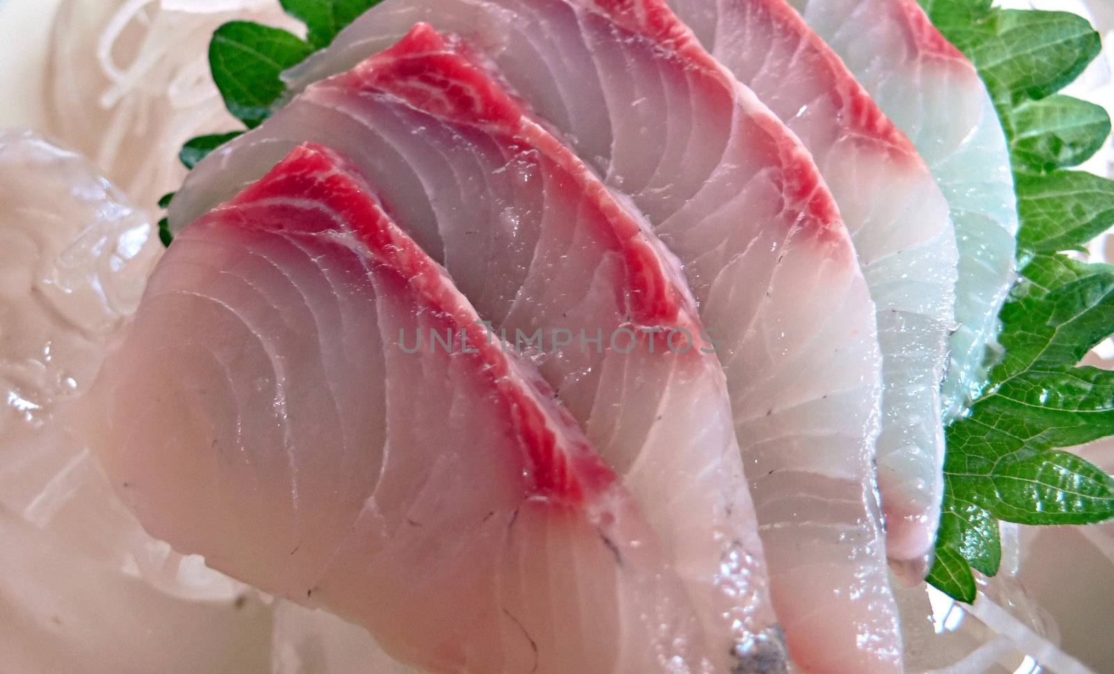 traditional japanese food, served raw fish cuts - sashimi