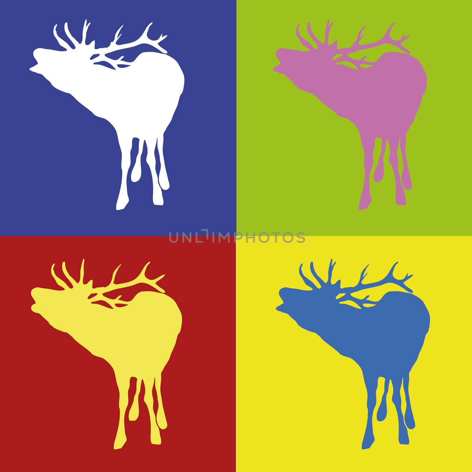 Pop Art Deers Illustration