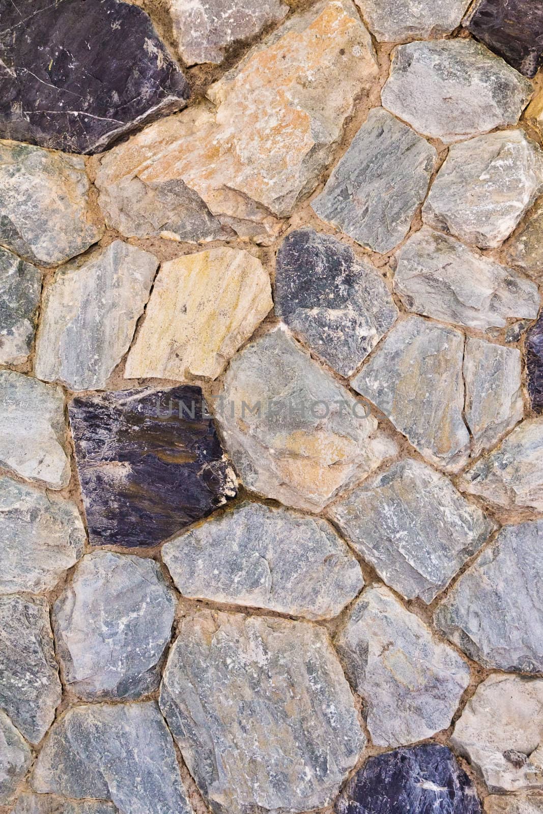 Stone wall along the eastern sea of ​​Thailand.