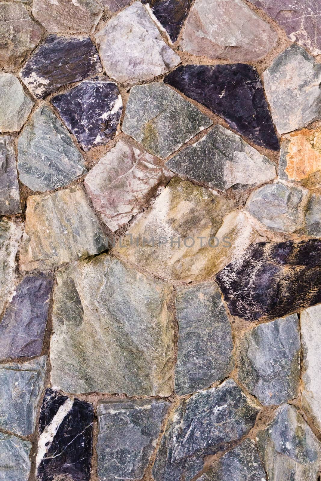 Stone wall along the eastern sea of ​​Thailand.