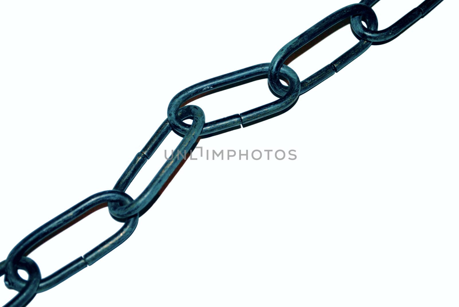 An old fashioned chain on white background.