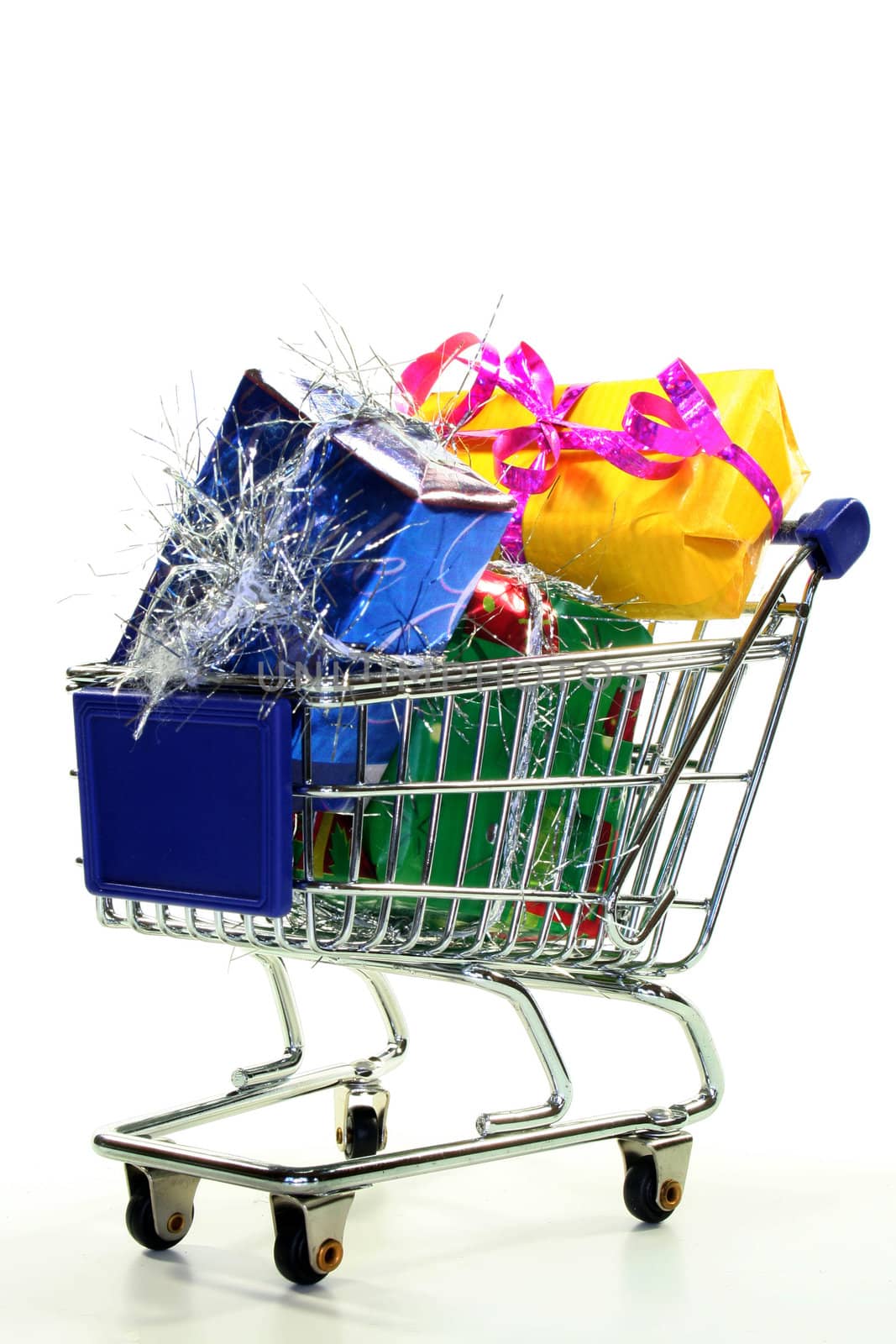 Shopping Cart loaded with presents