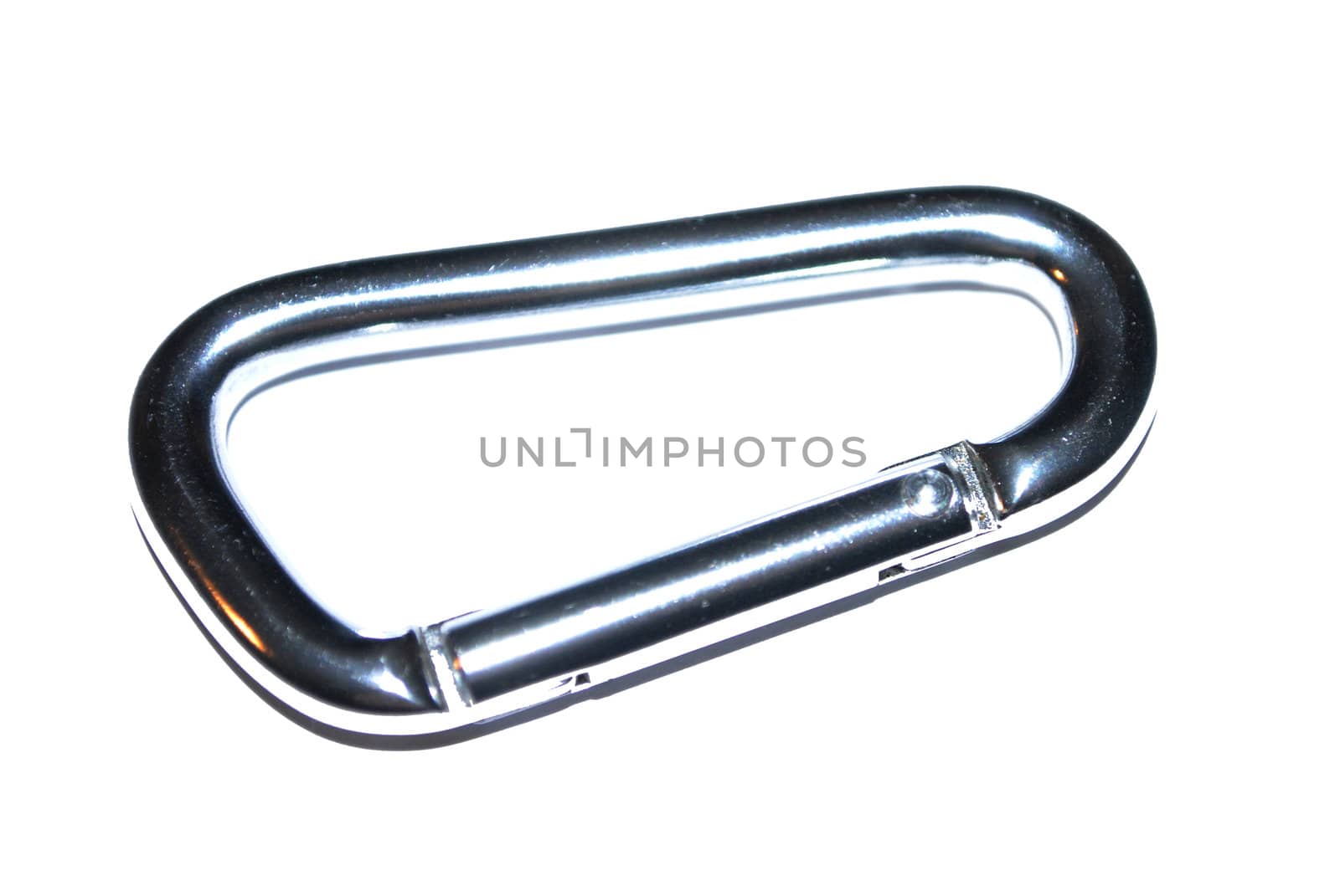 A carabiner on white background.