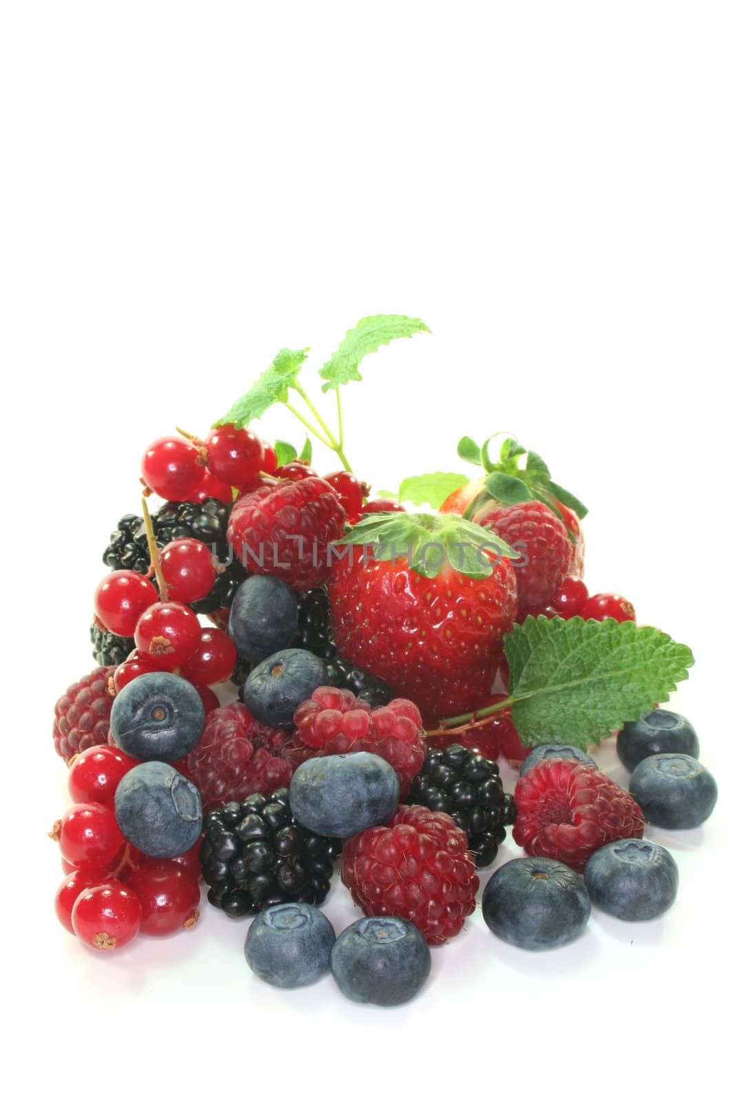 many different berries on a white background